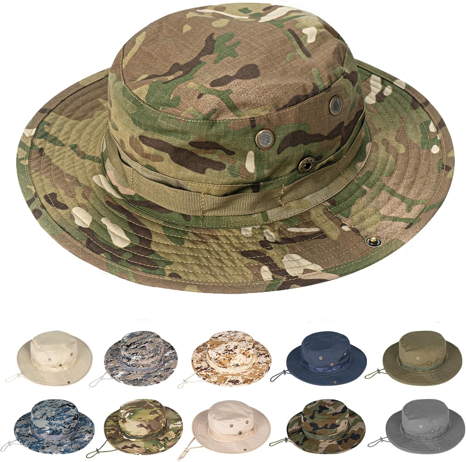 Sun Hats for Men Women Boonie Hat UPF 50+ Bucket Hat Wide Brim UV Protection Fishing Hiking Safari Outdoor Hats
