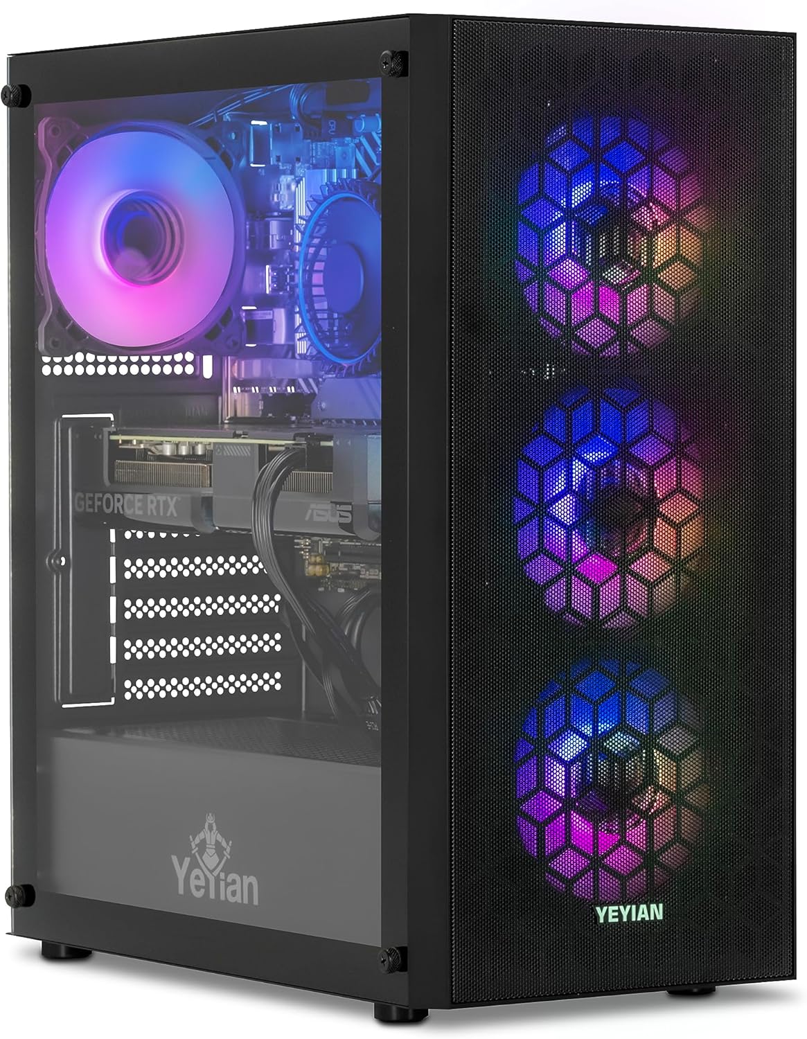 YEYIAN Gaming PC Yumi - Intel Core i5 13400F (> i7 12700F), GeForce RTX 4060 Gaming Computer Desktop, 1TB NVMe SSD, 16GB DDR5 RAM, 650W Gold PSU, Intel B760, Prebuilt Win 11 Home PC, VR Ready
