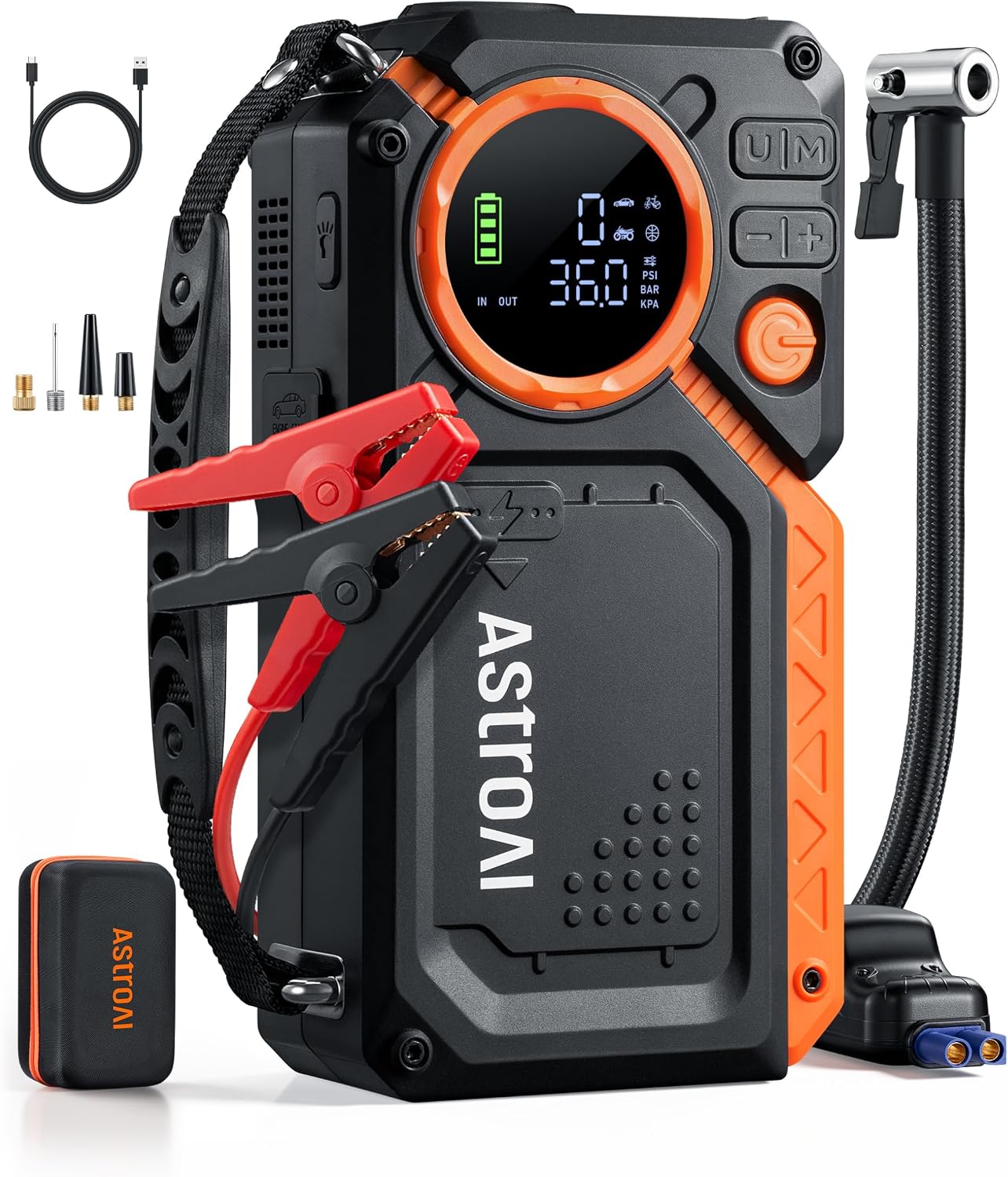 AstroAI 8000A MF12-V Jump Starter Power Pack with Air Compressor