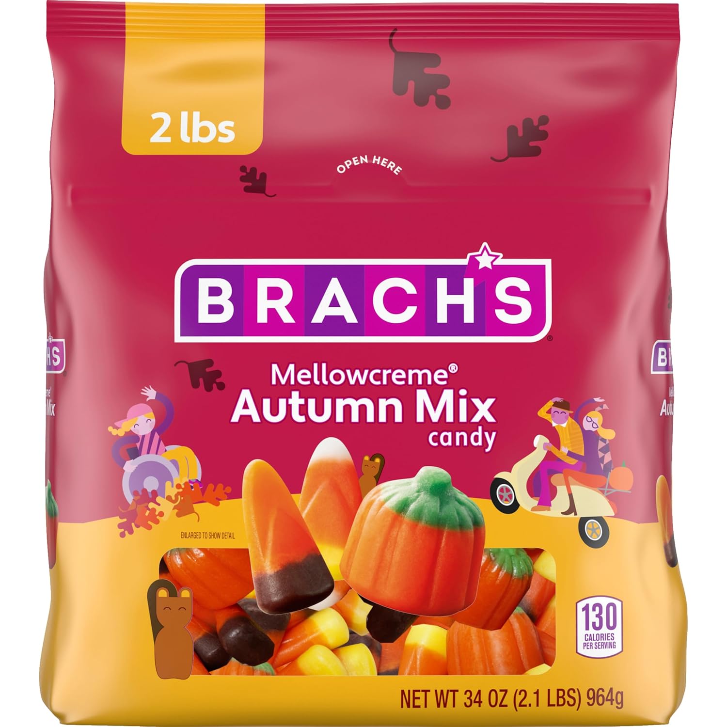 Brach's Mellowcreme Autumn Mix Candy, Halloween Candy, Fall Treats, 2lb Bag