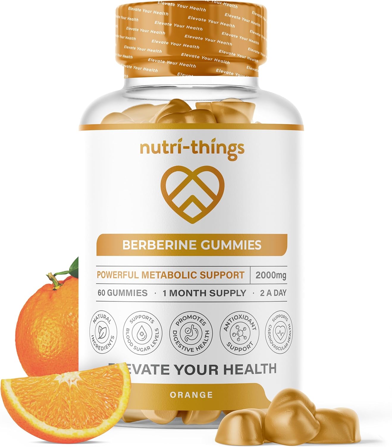 Berberine Gummies with Ceylon Cinnamon & Turmeric – High Strength Berberine HCL Supplement for Metabolic Support, Blood Sugar Balance – Vegan & Gluten-Free – 60 Gummies