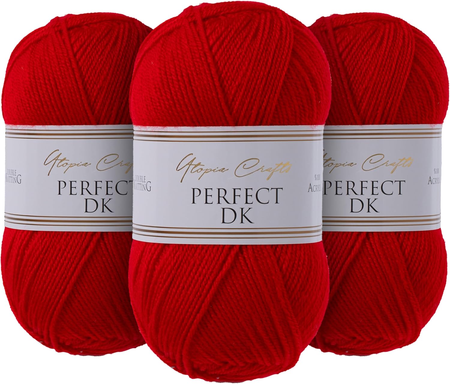 Utopia Crafts DK Double Knitting Yarn 3X 100g (Red)