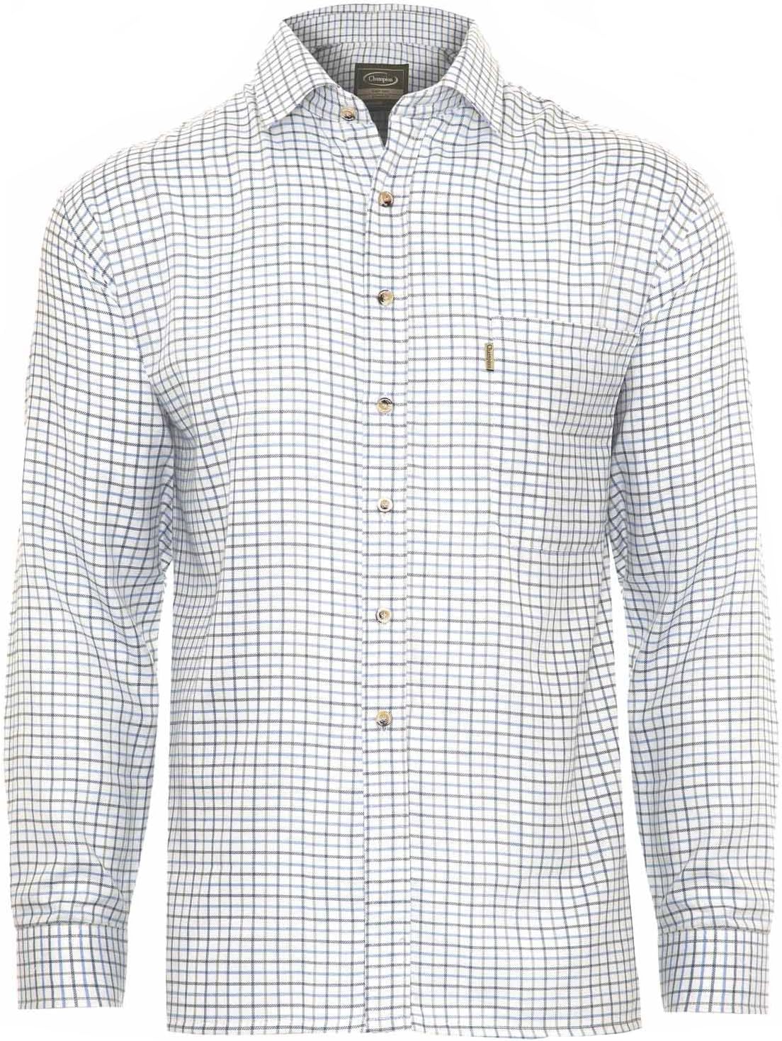 Champion Mens Tattersall Country Style Check Shirt, Long Sleeved with Button Cuff, Classic Fit, Casual, 35% Cotton 65% Polyester, Sized Generously, Use Chest Sizes for Best Fit