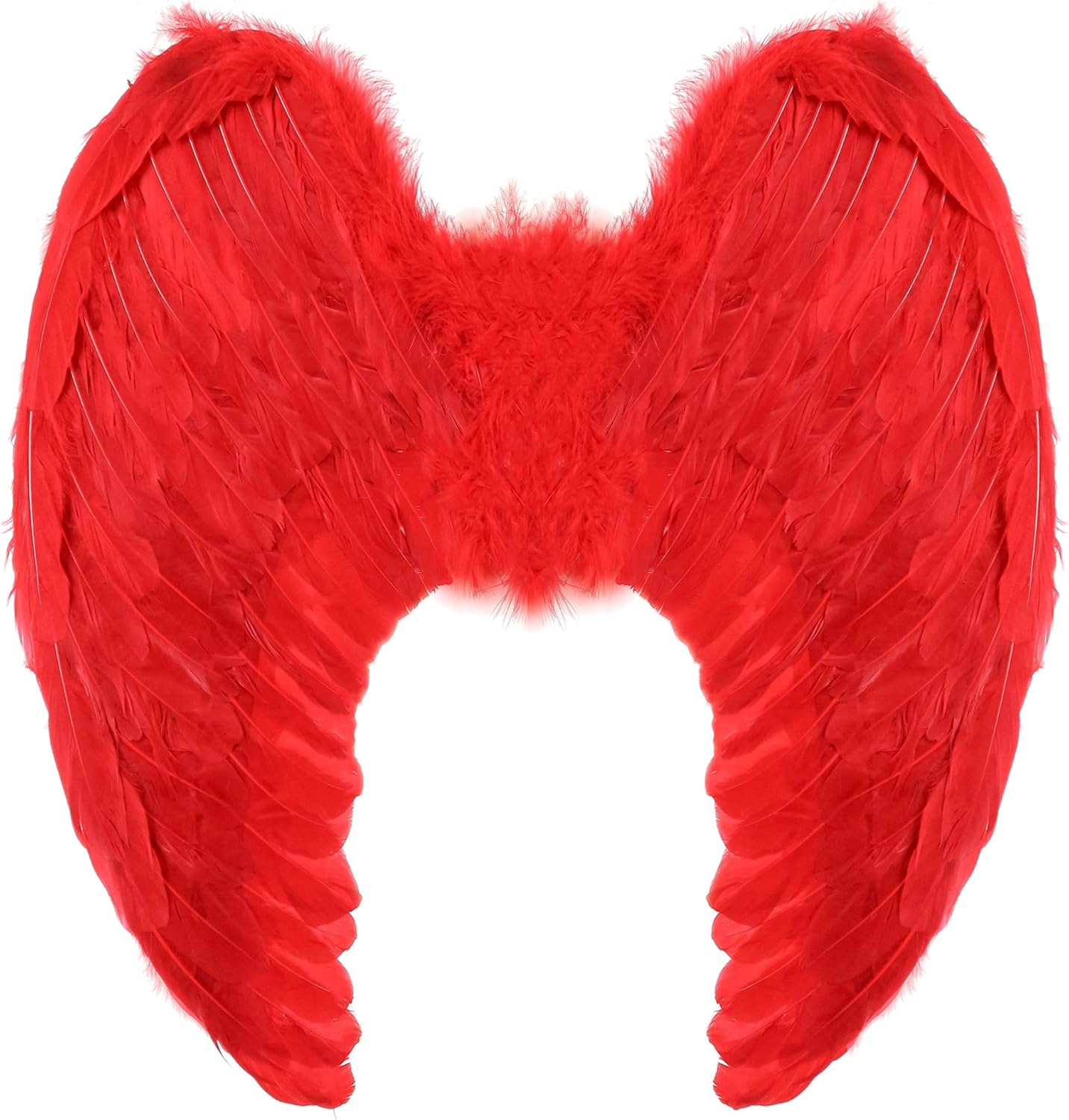Yummy Bee Angel Wings Adult - Large Fairy Wings 60cm x 40cm - Black Angel Wings - White Angel Wings - Red Devil Wings - Real Feather Wings - Gold Wings Halloween (Red)