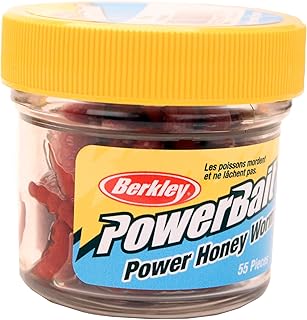 Berkley EBPHWR PowerBait Power Honey Worm Fishing Bait Red, 1-Inch, 55 per