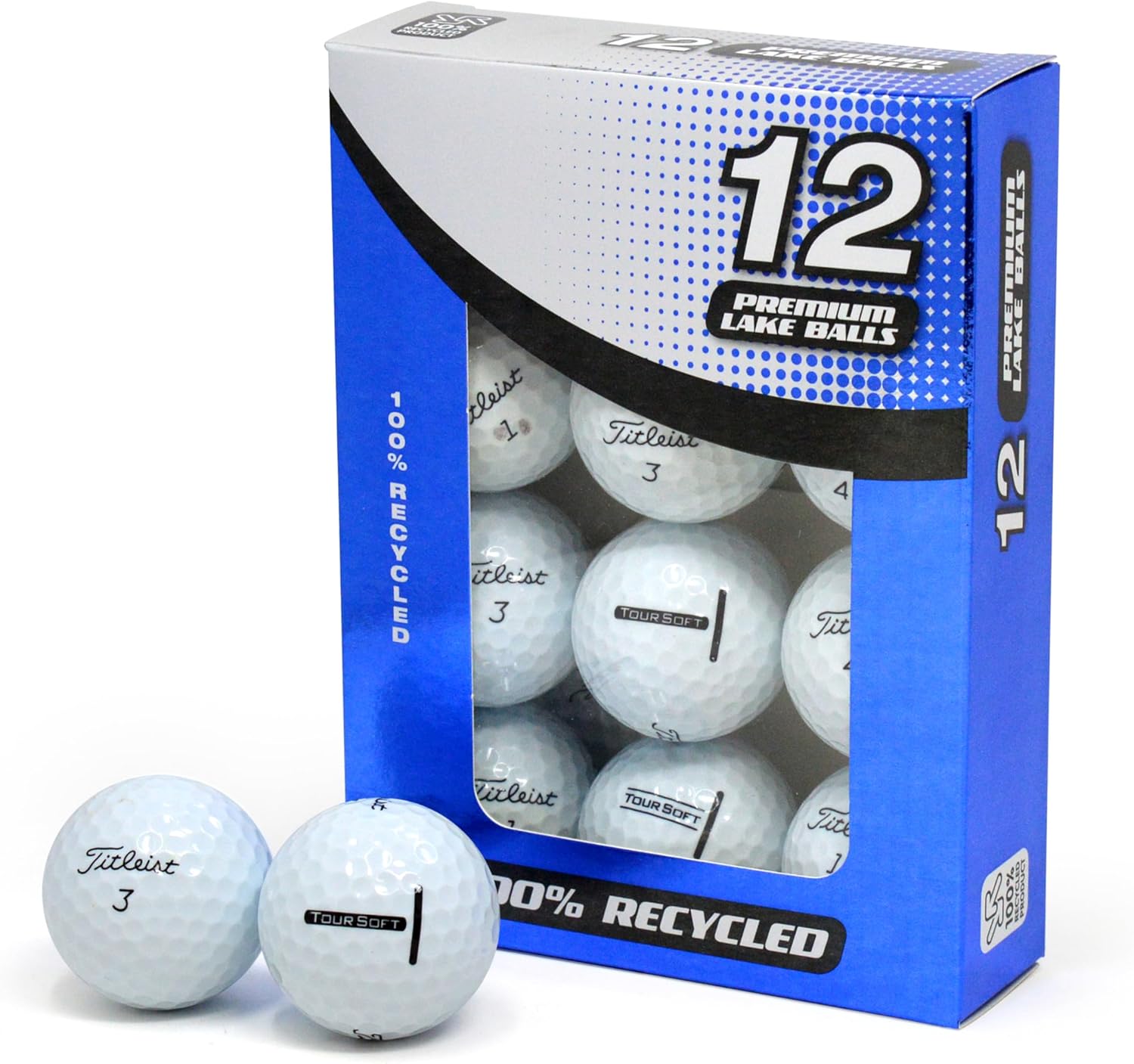 Second Chance Recycled Lake Golf Balls, Used Golf Balls - 12 Pack - Grade A for Titleist Tour Soft Golf Balls
