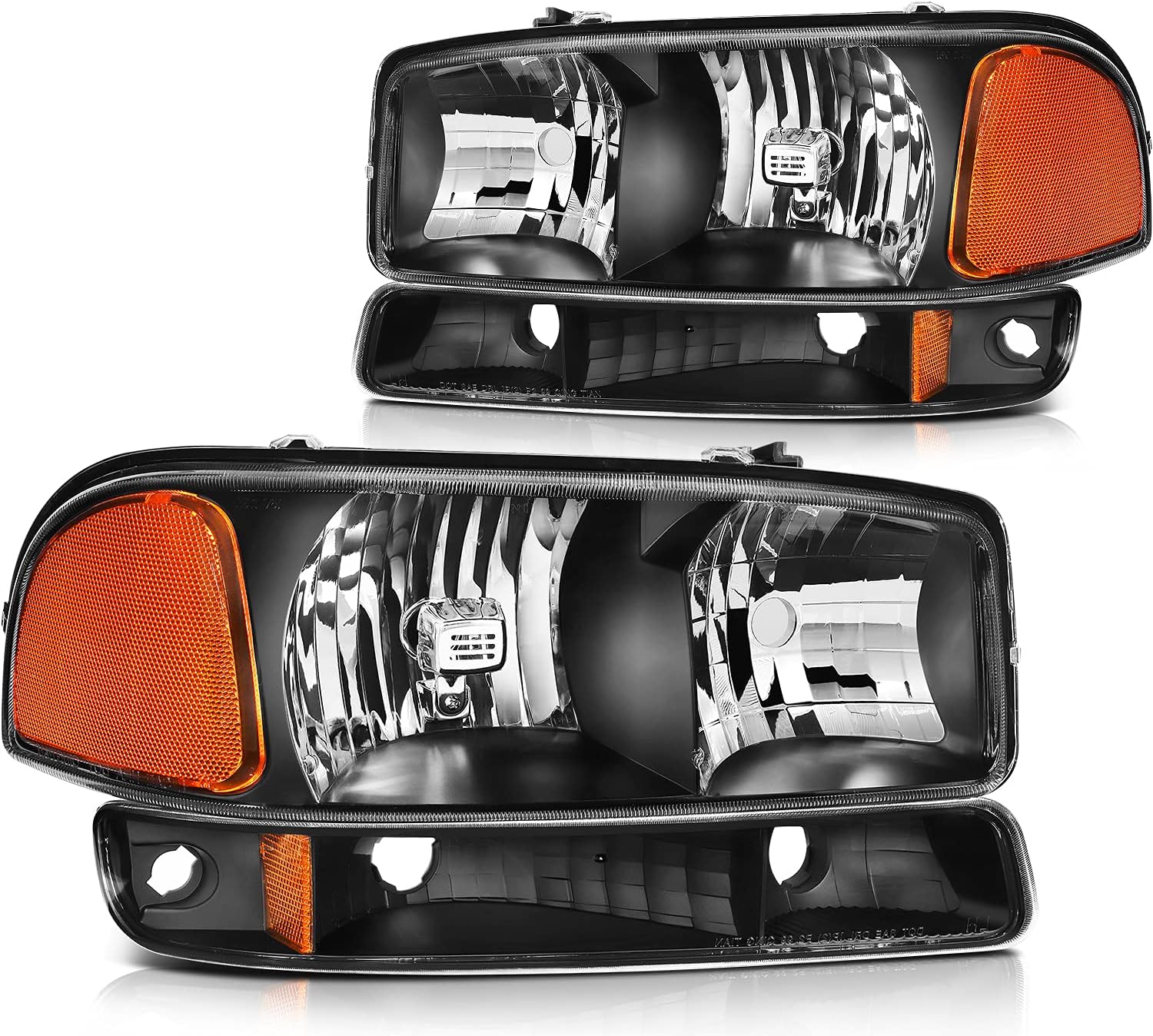 ECCPP Headlight Assembly For GMC Sierra 3500 2001-2006 For GMC Yukon 2000-2006 For Yukon XL 1500/2500 2000-2006 Driver and Passenger Side Headlamps