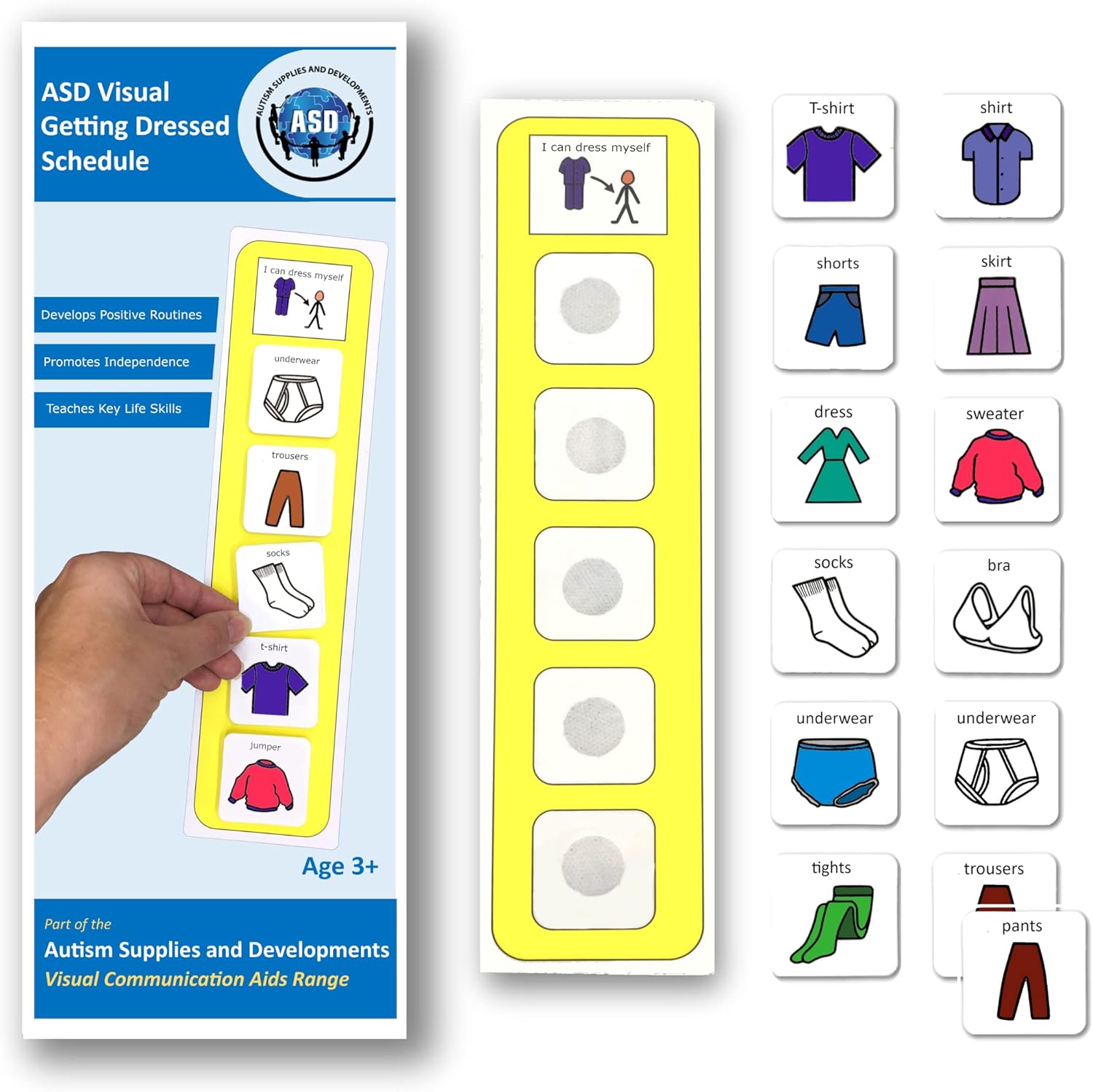 Visual Getting Dressed Schedule – Getting Dressed Routine Timetable Cards compatible with PECs Symbols & Boardmaker PCS (for non-verbal, ADHD, ASD, Autism, Kids, Children, Toddlers) (English)