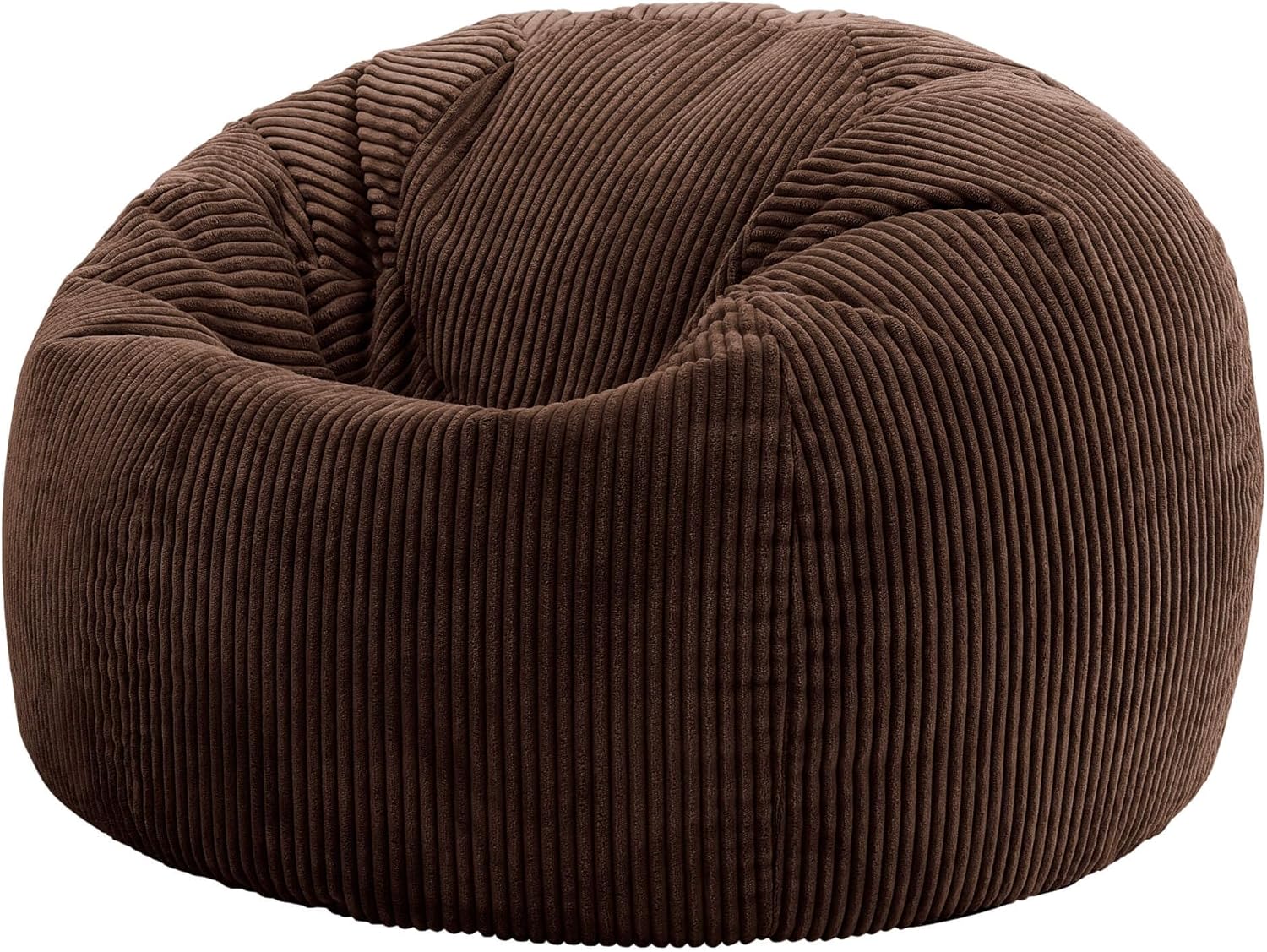 icon Kingston Cord Bean Bag, Brown, Large Adult Bean Bag Chair with Filling Included, Comfy Chair, Pouffe Footstool, Living Room Furniture, Bedroom Furniture