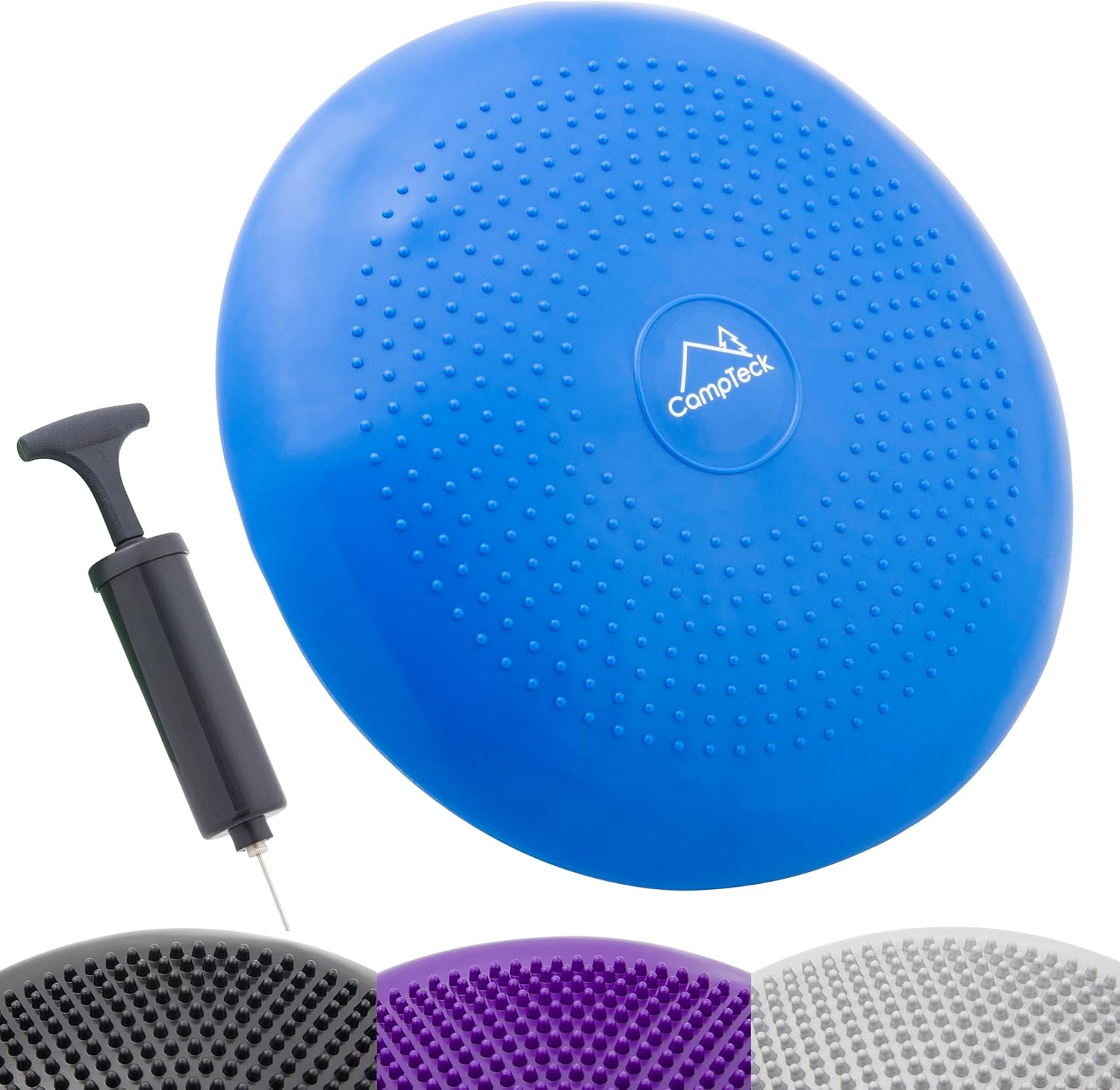 CampTeck Inflatable Air Stability Balance Wobble Cushion (32cm) with Hand Pump for Core Training, Agility, Gym Workouts, Yoga, Comfortable Sitting