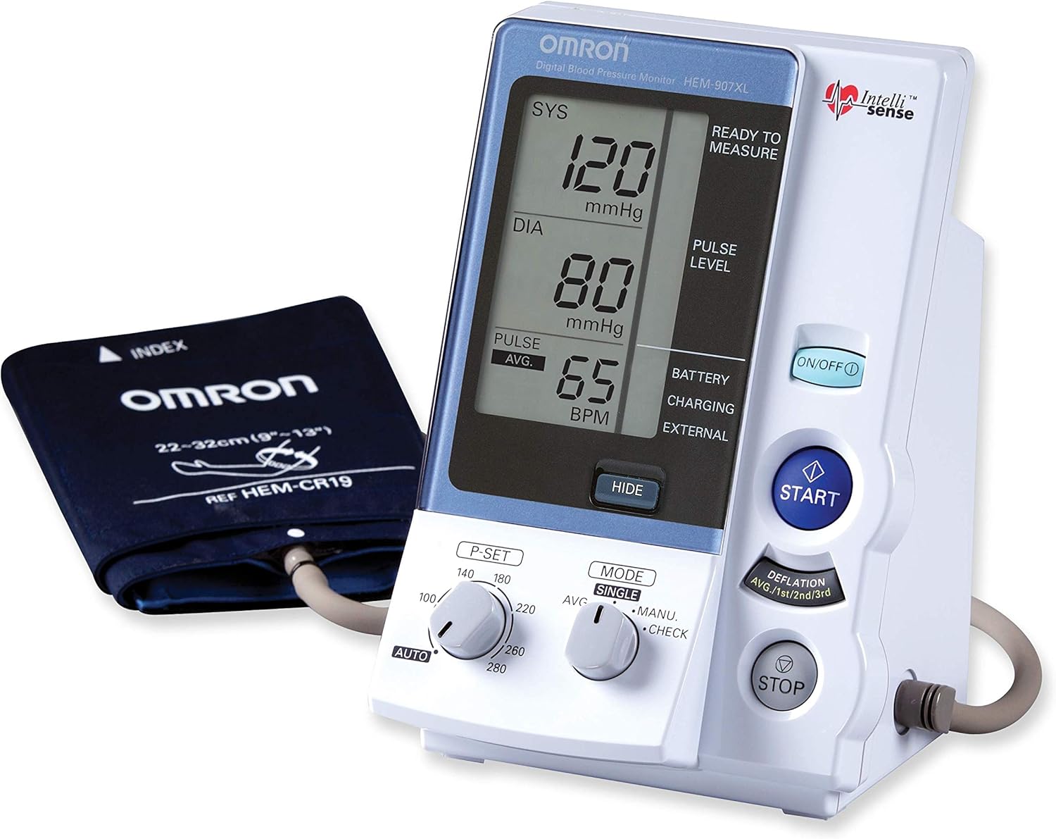 OMRON HEM907XL IntelliSense Professional Digital Blood Pressure Monitor for Clinical USE ONLY – Includes Small, Medium, Large, and XL Cuffs Ranging 7” – 20”