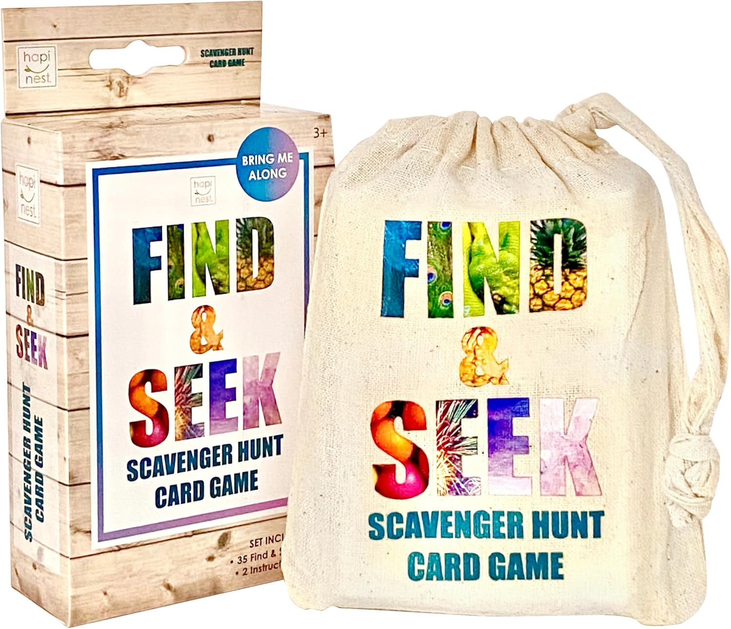 Hapinest Find and Seek Scavenger Hunt Card Game, Indoor Outdoor Activities for Kids Toddler & Family, Beach Camping Travel Car Games for Road Trips, Kids Scavenger Hunt Game Age 3 4 5 6 Years Old & Up