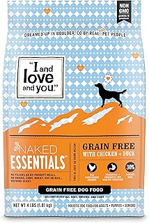 I and love and you Naked Essentials Dry Dog Food - Chicken + Duck - High Protein, Real Meat, No Fillers, Prebiotics + Probiotics, 4lb Bag
