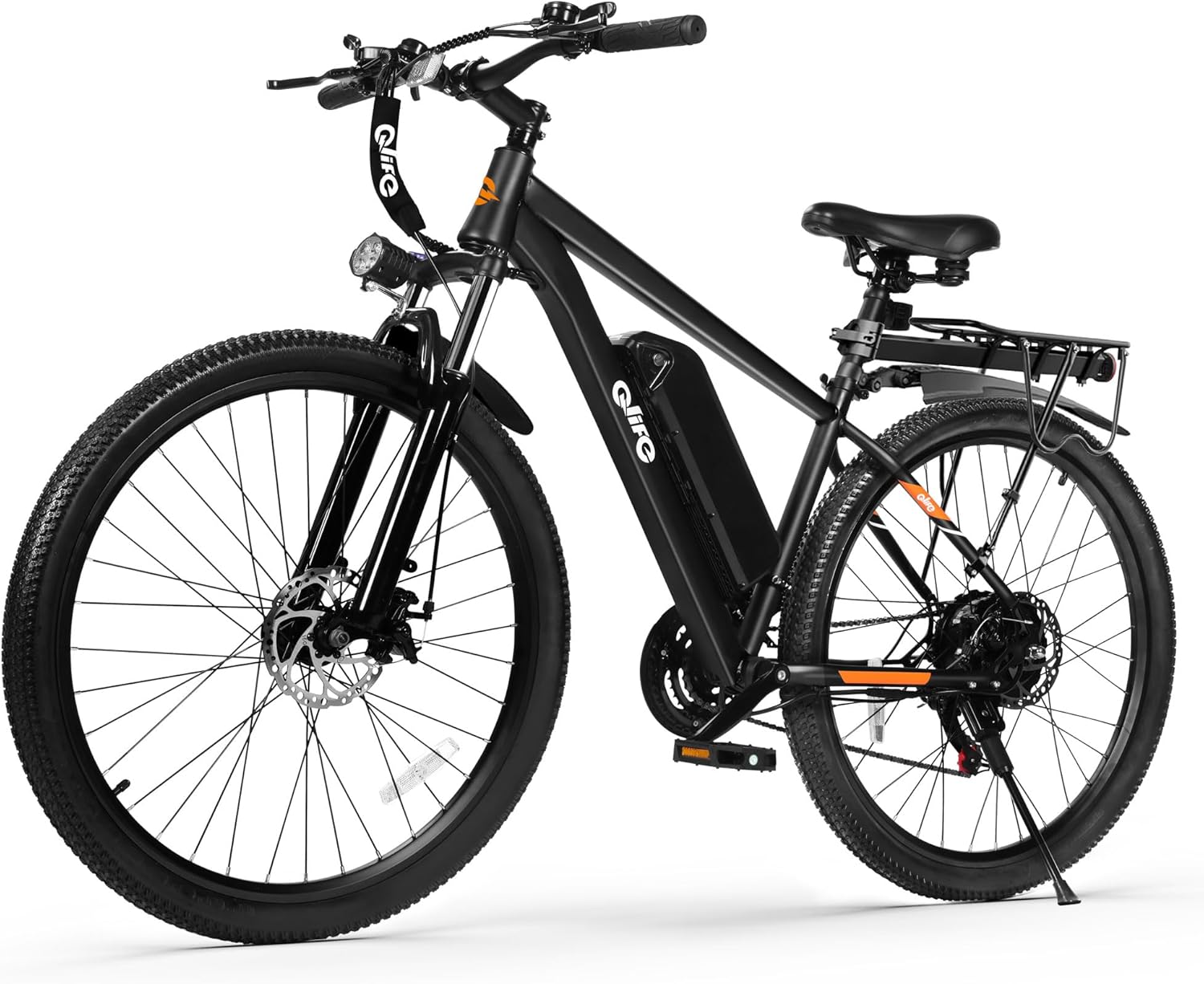 Qlife Racer Electric Bike for Adults - 21-Speed Mountain Ebike with Peak 1200W 28MPH Brushless Motor, 48V10.4Ah Removable Battery, 27.5X2.1 Tire Step Over E-MTB, Up to 50 Miles, Black