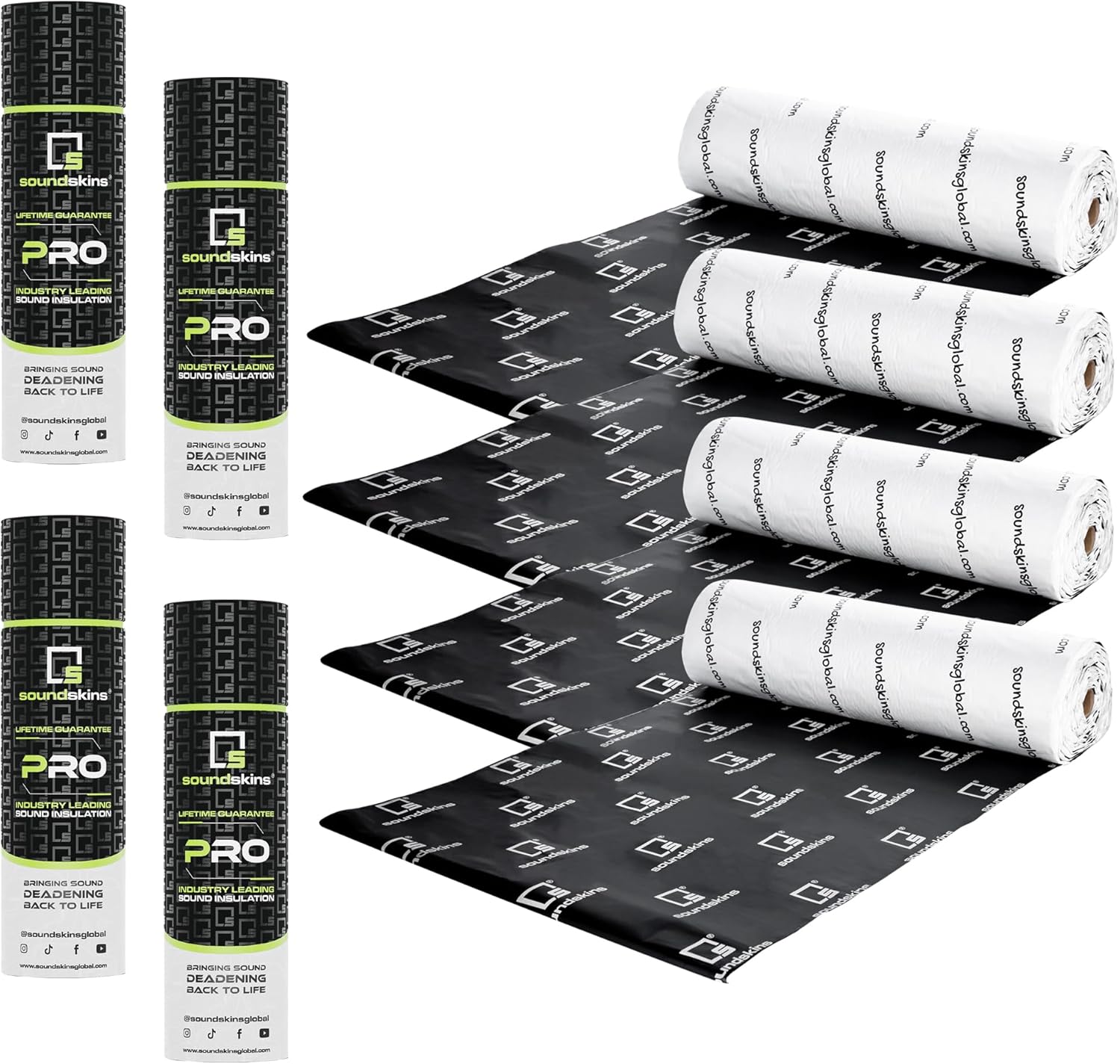 SoundSkins SSK-KIT01 Car Sound Deadening Material - 180mil/4.5mm Triple Layer - 44 sqft. - Reduce Vibrations, Insulate Heat, and Minimize Resonance