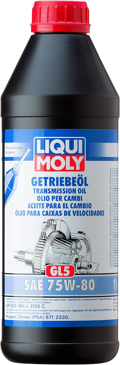 LIQUI MOLY Gear Oil (GL5) 75W-80 | 1 L | Gear oil | Hydraulic oil | SKU: 3658