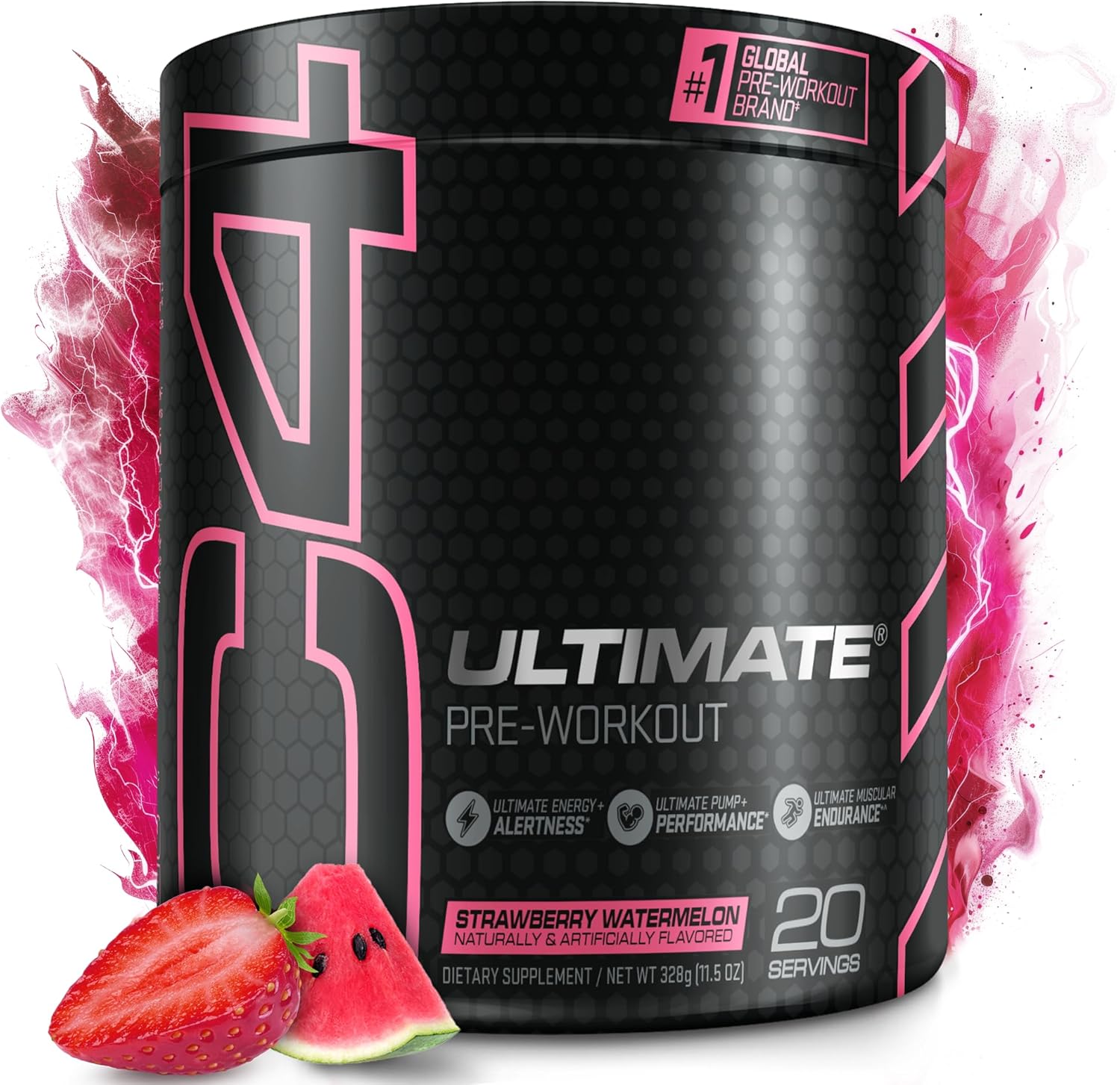 Cellucor C4 Ultimate Pre Workout Powder Watermelon - Sugar Free Preworkout Energy Supplement for Men & Women - 300mg Caffeine + 3.2g Beta Alanine + 2 Patented Creatines - 20 Servings