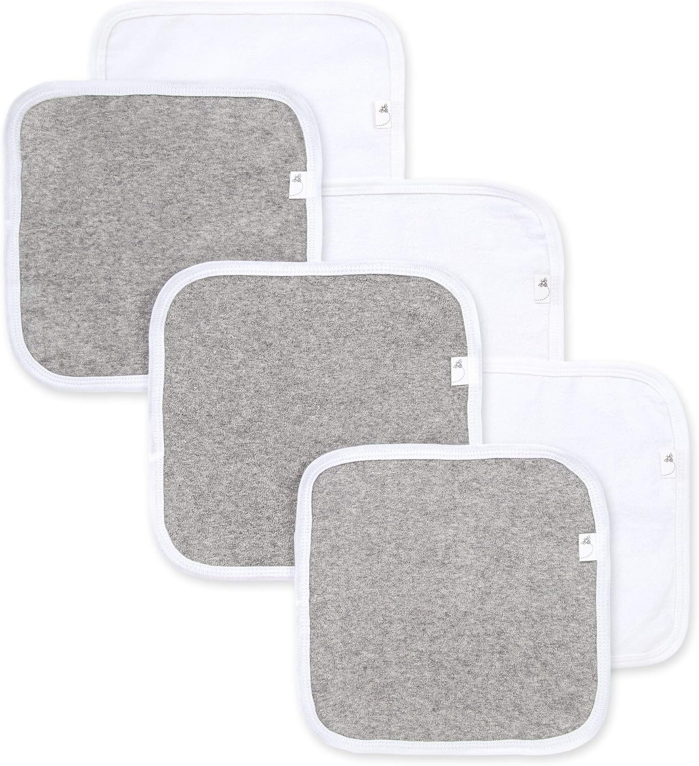 Burt's Bees Baby Infant Washcloths, 100% Organic Cotton, Soft and Super Absorbent Knit Terry Wash Cloth - 6 Pack Set