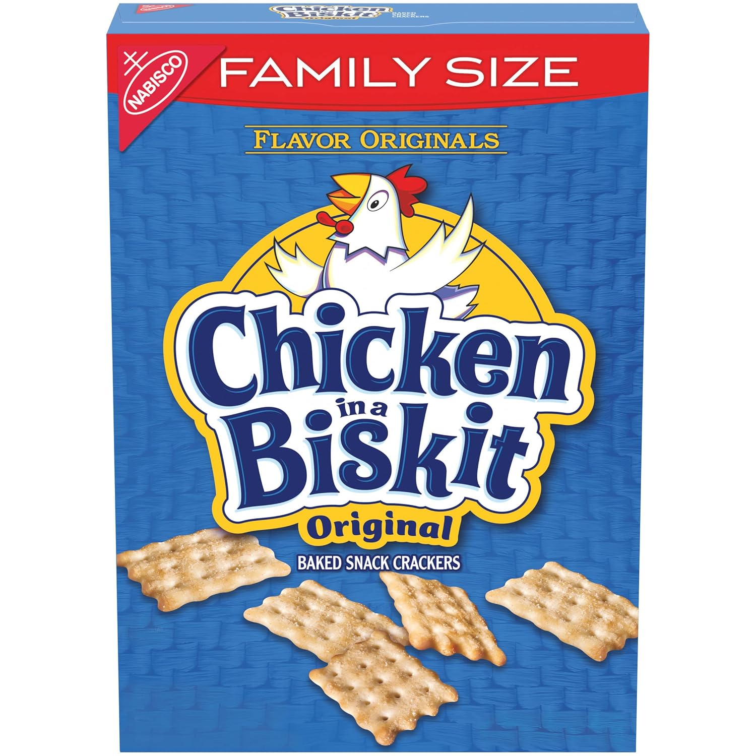 Chicken in a Biskit Original Baked Snack Crackers, Lunch Snacks, Family Size, 12 oz