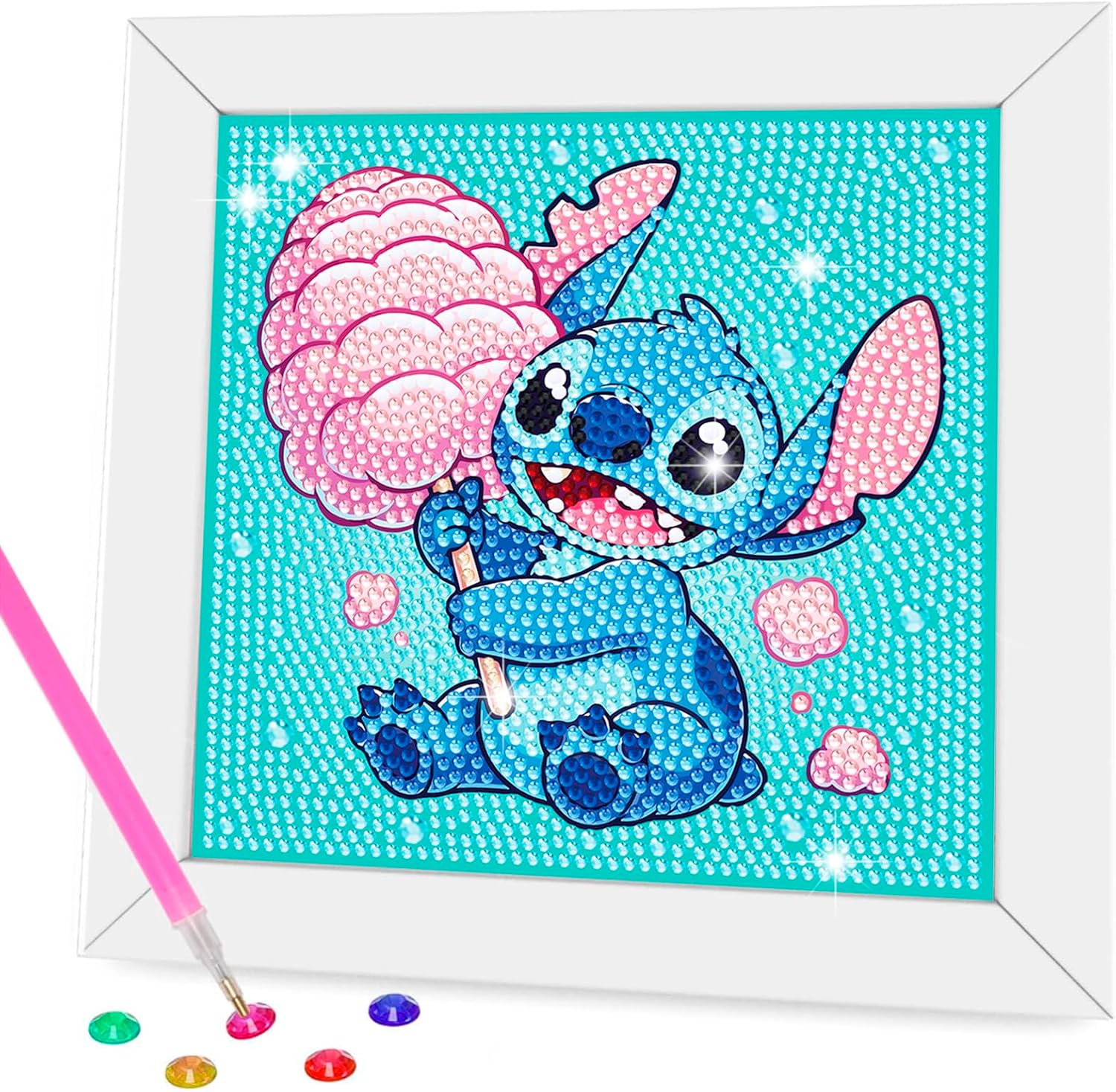 Diamond Art Kits for Kids - Crafts for Girls 8-12 - Diamond Art Painting with Wooden Frame - Arts and Crafts for Kids Ages 4-6 8-10 - GEM Art Supplies for Adult Beginners Home Wall Decor Gifts