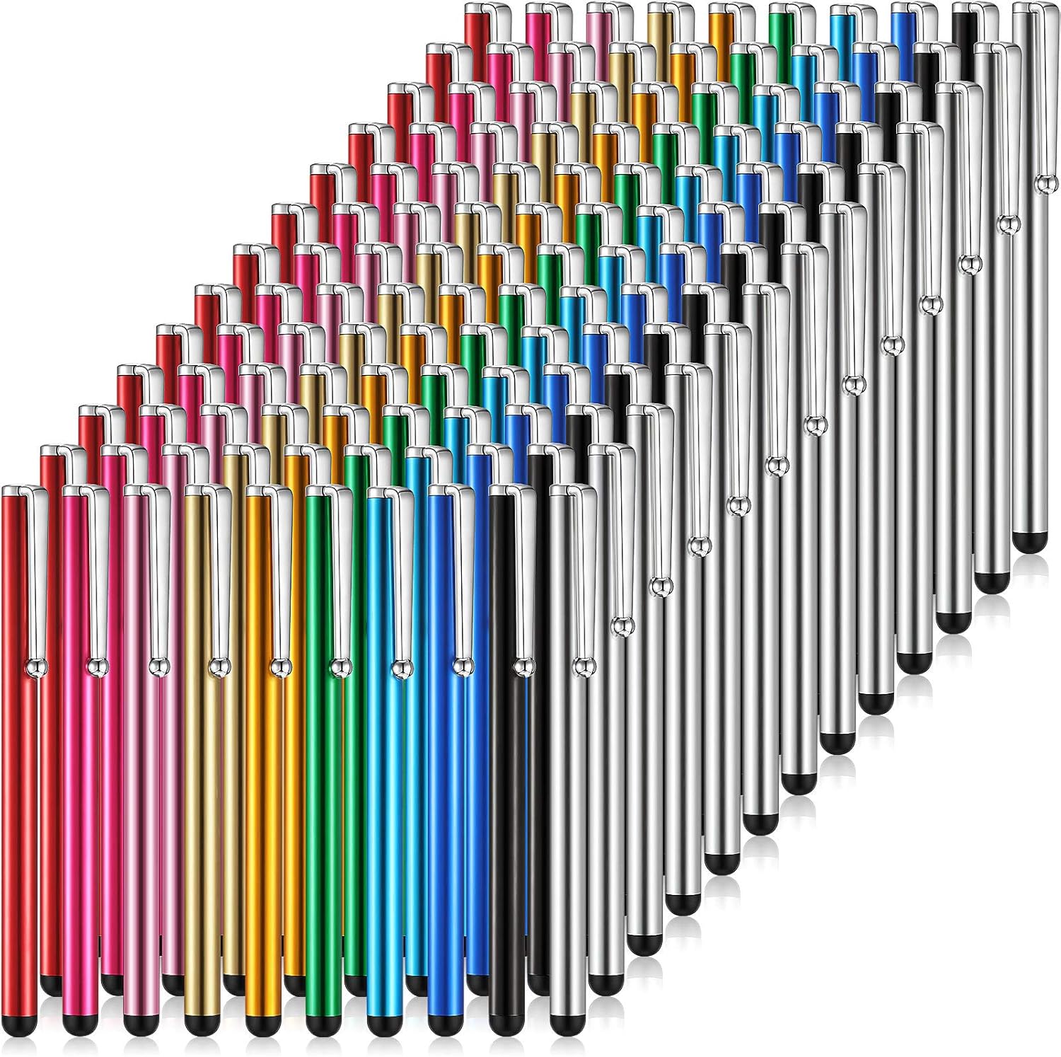 Outus 130 Pcs Stylus Pens for Touch Screens Universal Slim Capacitive Stylus Digital Pen Compatible with Phone, Android, Phone, Tablet, Most Devices with Capacitive Touch Screen, 10 Colors