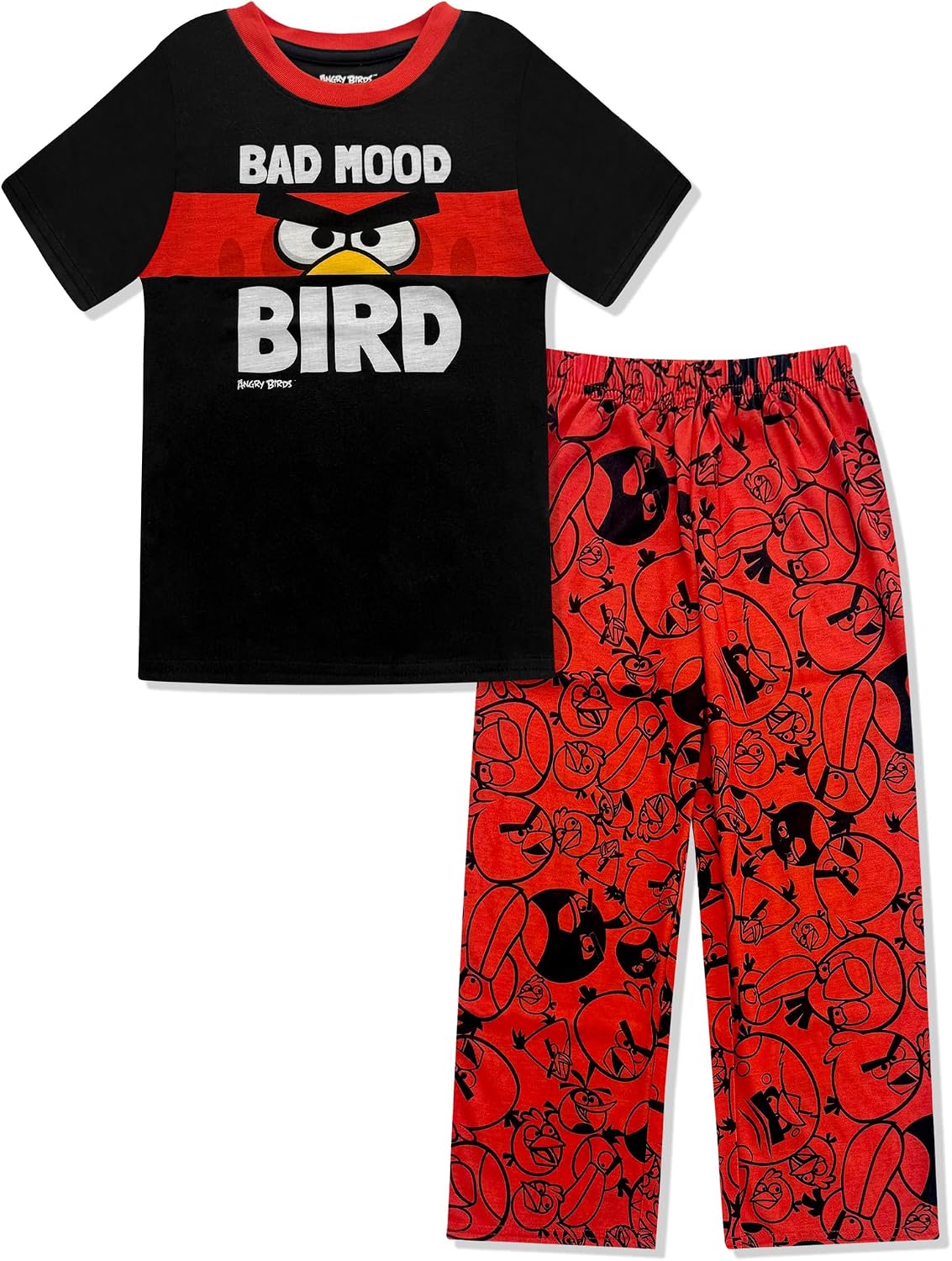 Angry Birds Boys Pajama Set - 2 Piece Short Sleeve Shirt & Pants - Kids Sleepwear PJs - Official License