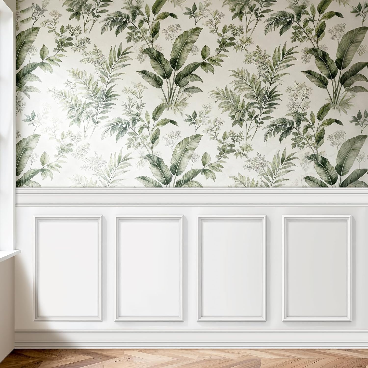 Peel and Stick Wall Molding Kit, Accent Wall Panels for Interior Wall Decor with Double-Sided Tape, 4 Set Pre-Cut PS Wainscoting Panels (16 * 24 in)