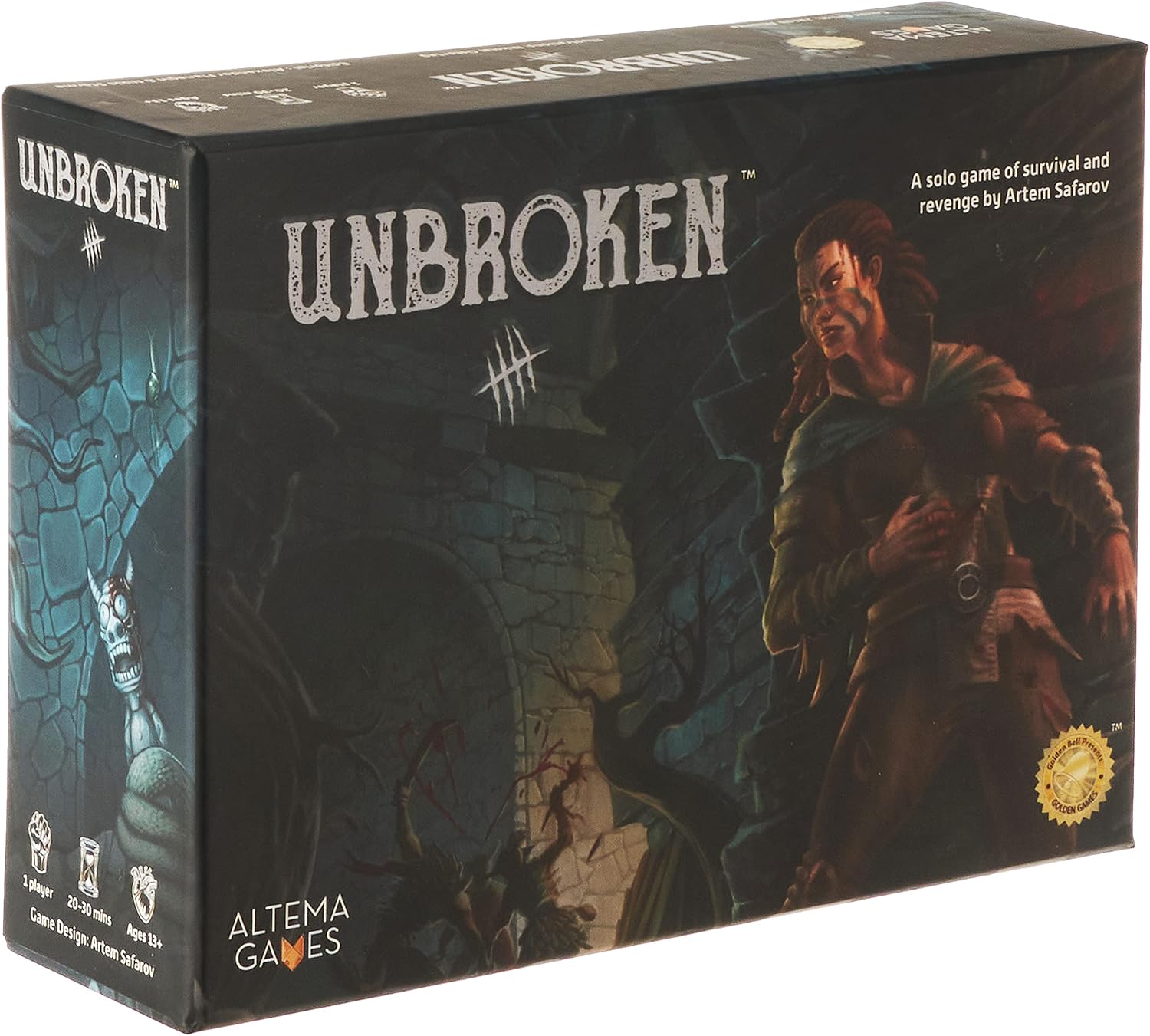 Golden Bell Studios Unbroken: a Solo Game of Survival and Revenge , Black