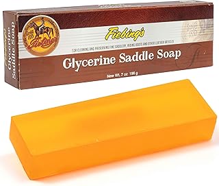 Fiebing's Glycerin Saddle Soap Bar (7 ounce) - Preserve, Restore, Condition & Clean Leather Saddlery, Riding Boots & More - Cleans without Drying, Staining or Discoloring