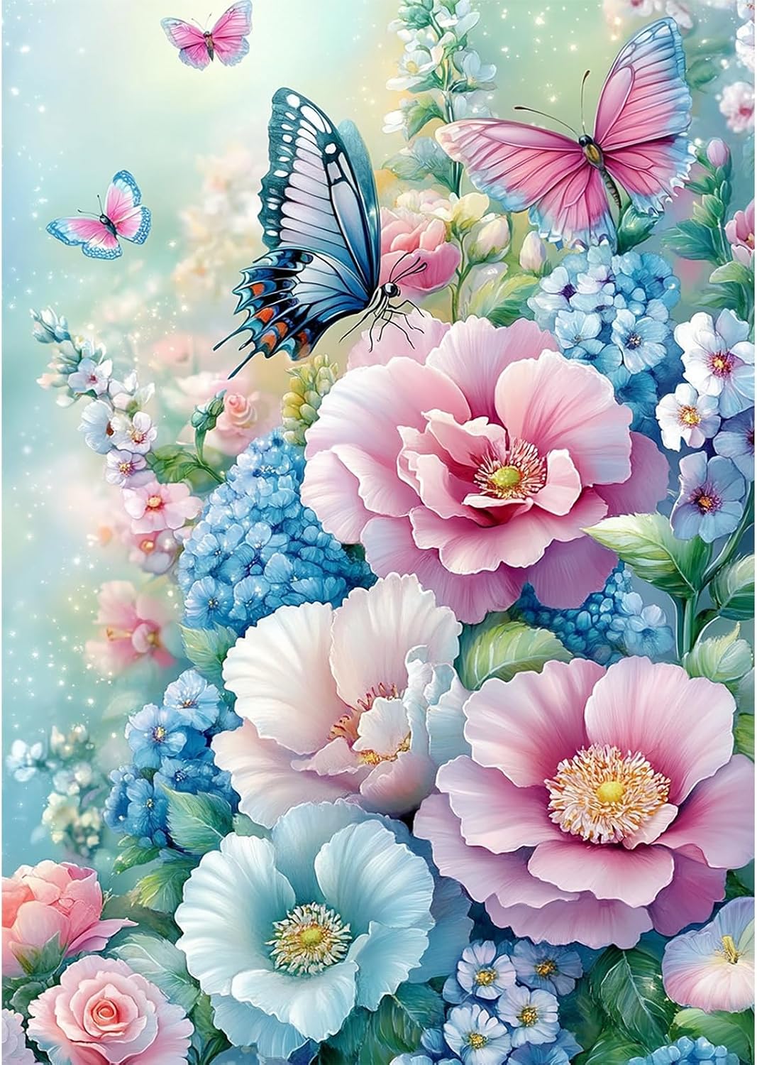 NEWENMO Colorful Flowers Diamond Painting Kits Full Round Drill for Adults