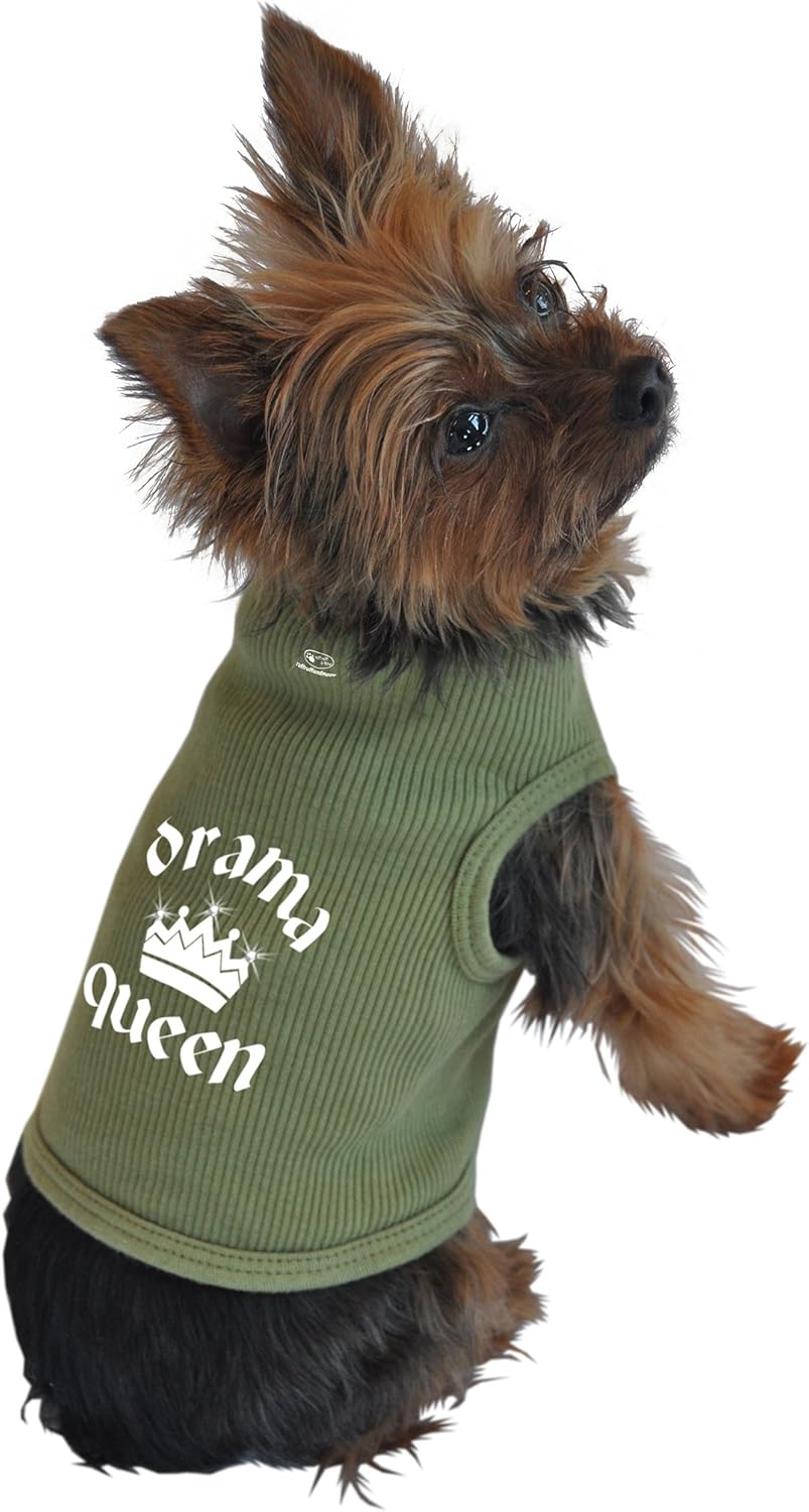 Doggie Tank Top, Drama Queen, Green, Extra-Small