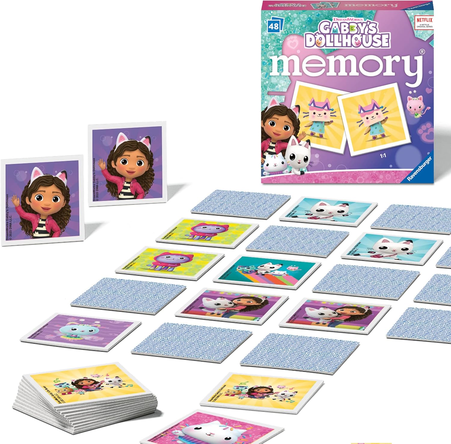 Ravensburger Gabbys Dollhouse Toys - Educational Mini Memory Game for Kids Age 3 Years Up - Matching Picture Snap Pairs