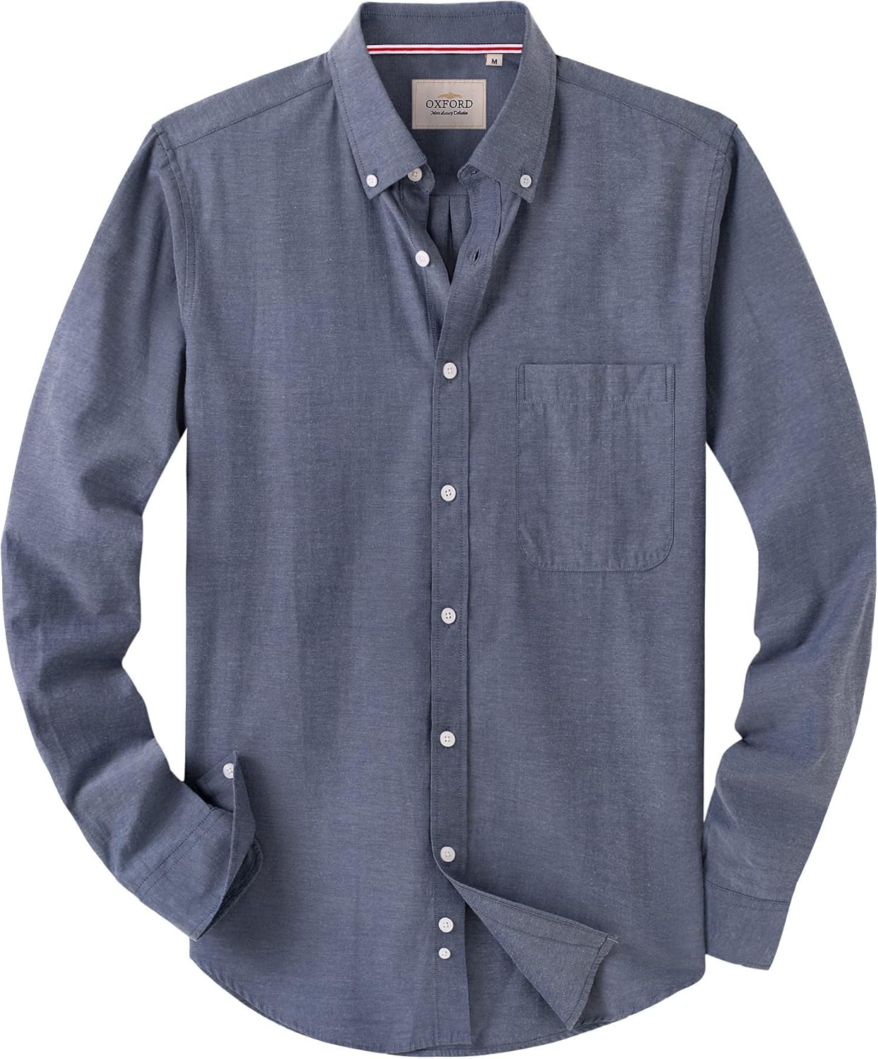 Alimens & Gentle Mens Solid Oxford Shirt Long Sleeve Button Down Shirts with Pocket