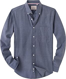 Alimens & Gentle Mens Solid Oxford Shirt Long Sleeve Button Down Shirts with Pocket