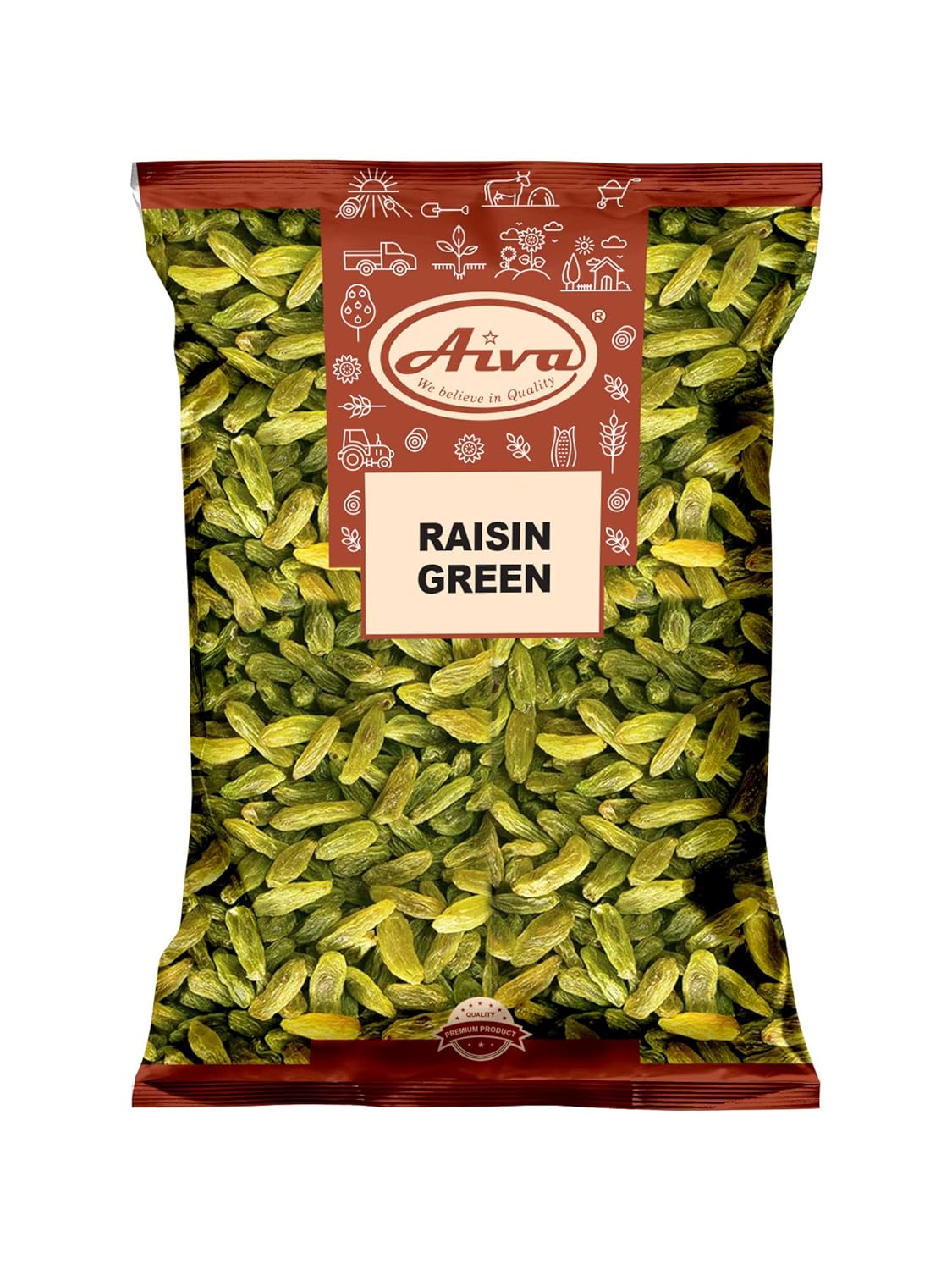 Aiva Green Raisins (2 LB) Bulk– Premium Seedless Dried Fruit for Snacking, Baking, and Cooking