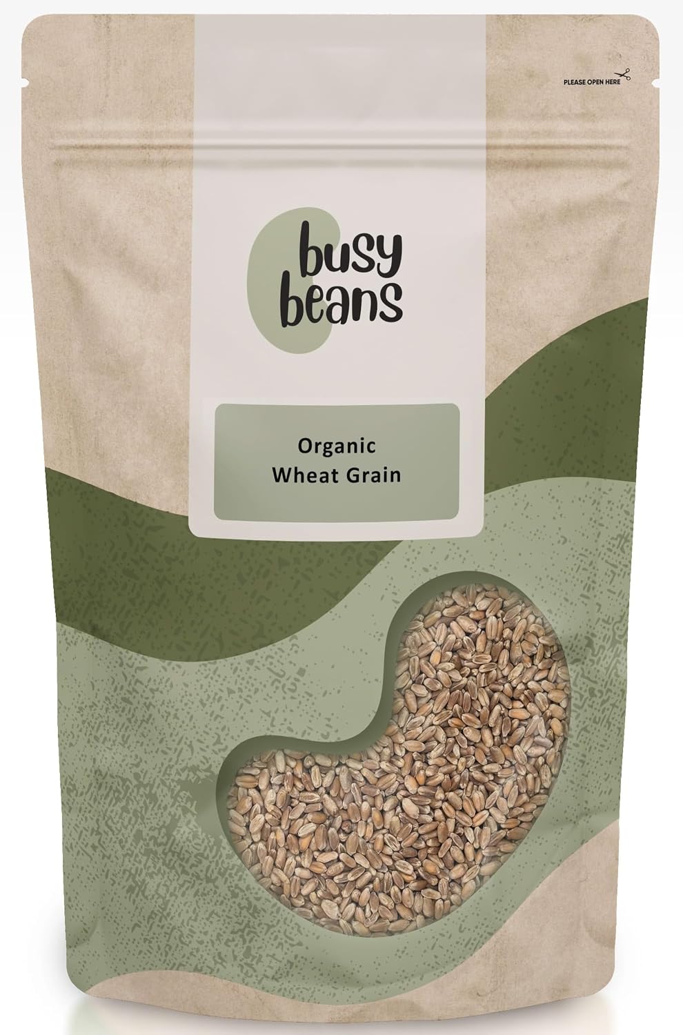 Organic Wheat Grain - Certified Organic - by Busy Beans Organic (500g)