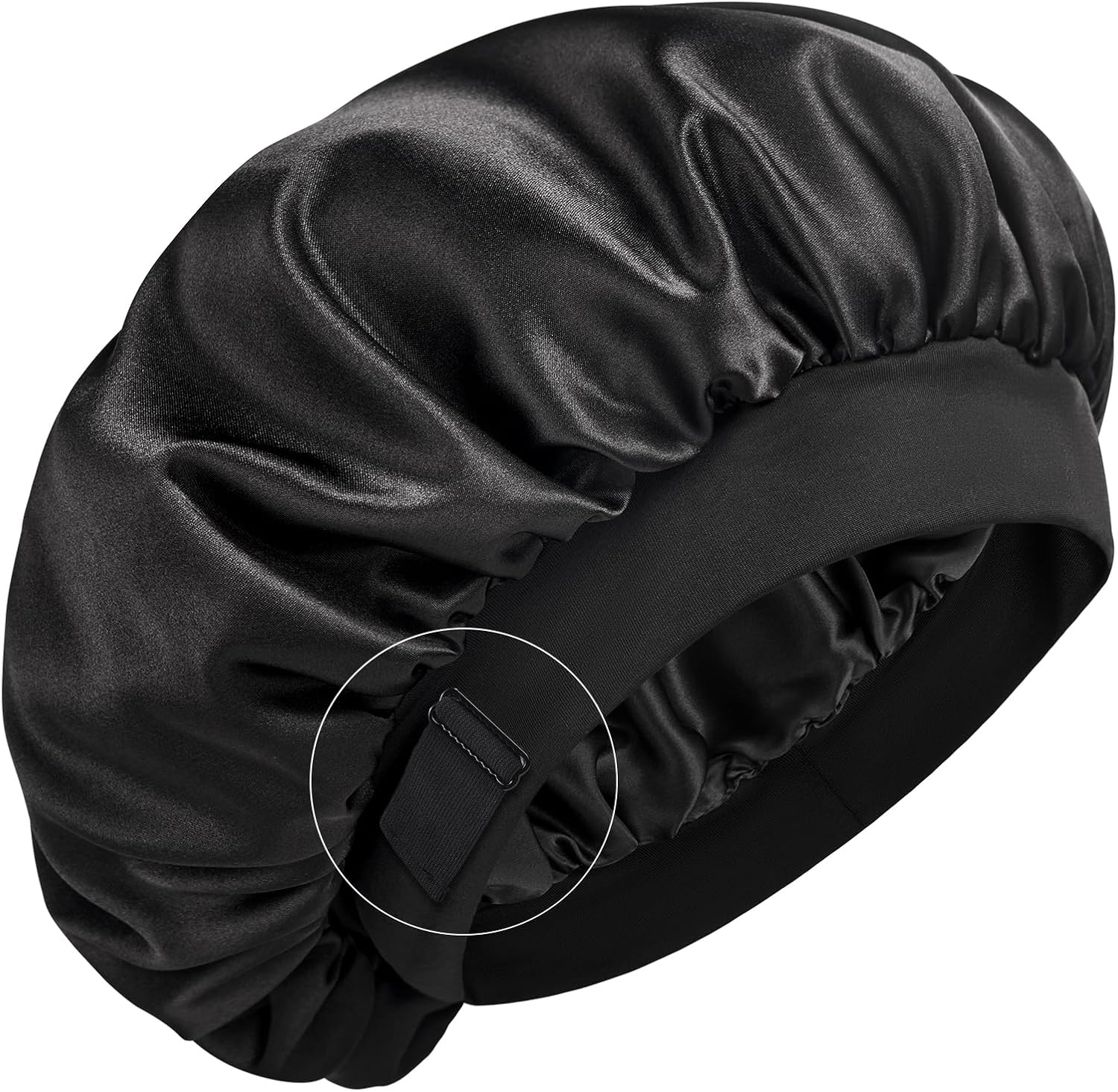 YFONG Real Mulberry Silk Bonnet, Double Layer Silk Lined Bonnet for Sleeping Women Men, Adjustable & Non-Slip Sleep Cap