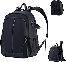 Zecti Camera Backpack Waterproof Camera Bag Travel Camera Case Photography Backpack for Men Women with 15in Laptop Compartment for Photographer DSLR SLR Cameras Lens Tripod Black