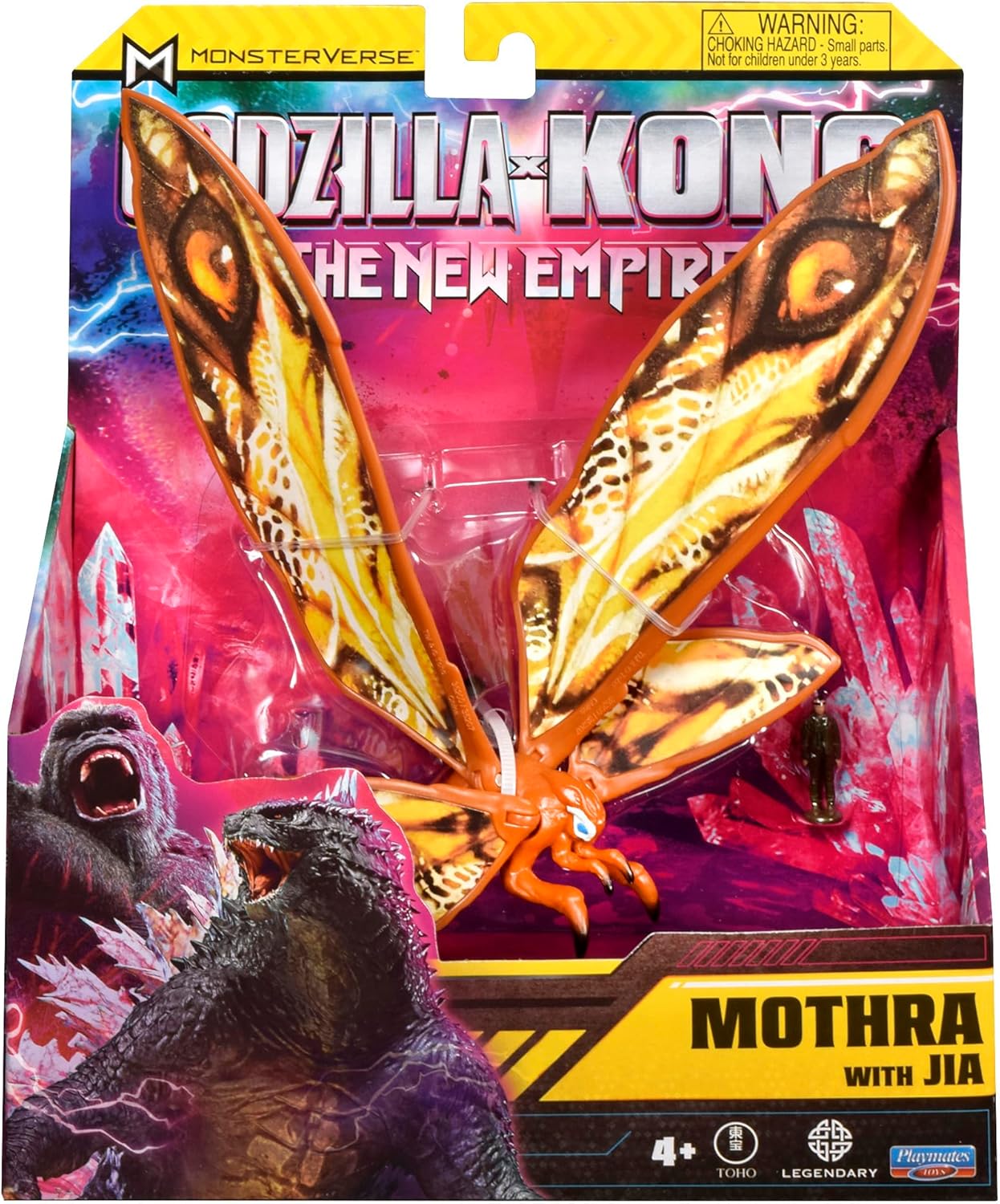 MonsterVerse Godzilla x Kong: The New Empire, 6-Inch Mothra Action Figure Toy, Iconic Collectable Movie Character, Includes 1-Inch Mini Jia, Suitable for Ages 4 Years+