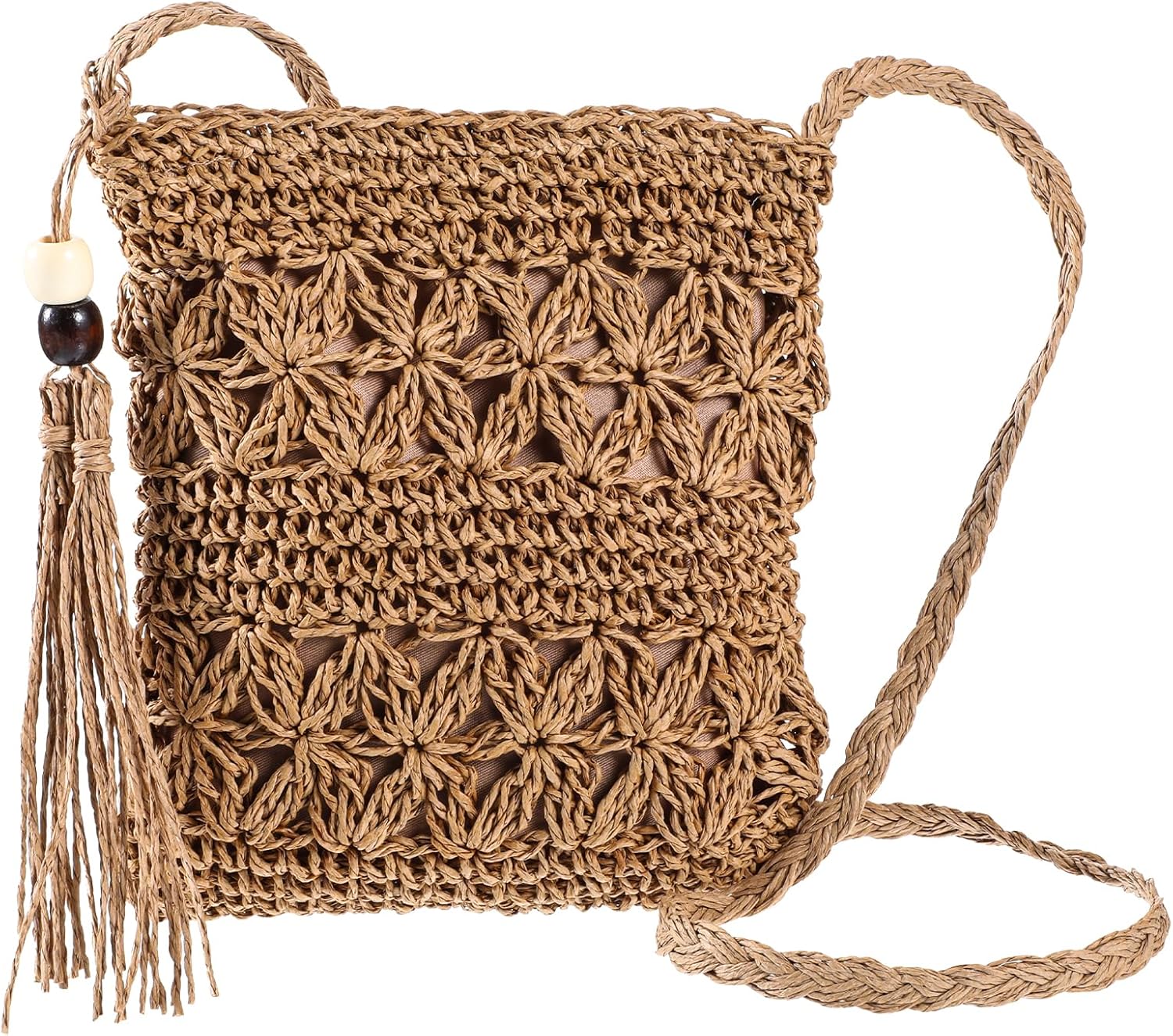 Straw Shoulder Crossbody Bag For Women Small Beach Straw Purse Summer Vacation Bottle Holder Beach Gifts Clutch Boho Envelope Wallet Handbags Handmade Purse Handwoven Handbags