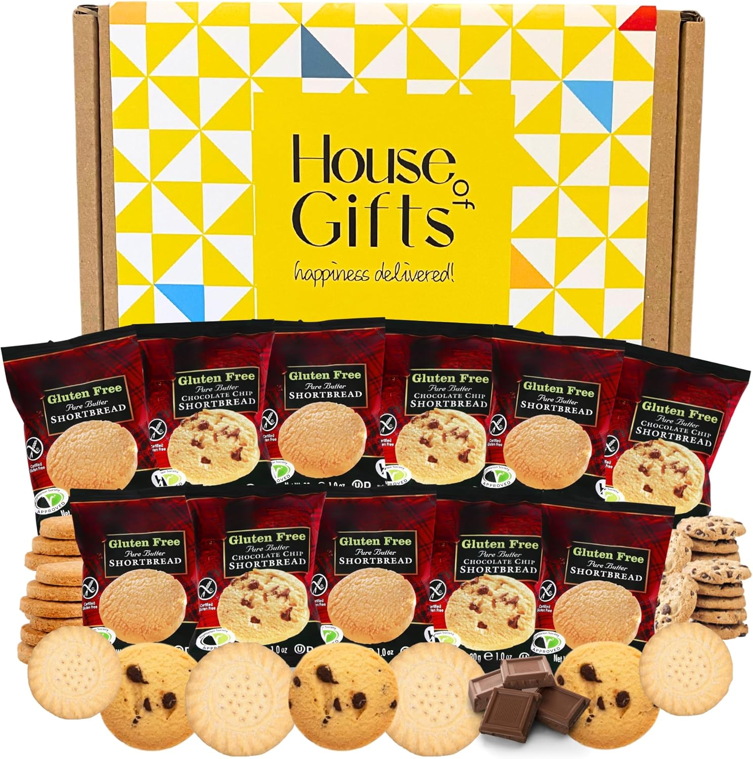 Gluten Free Biscuits Hamper Shortbread Snacks Gift Box Set For Her or Him | 11 packs of 2 (22 Biscuits total) The Celiac Gift of Choice for Birthdays or special occasions.