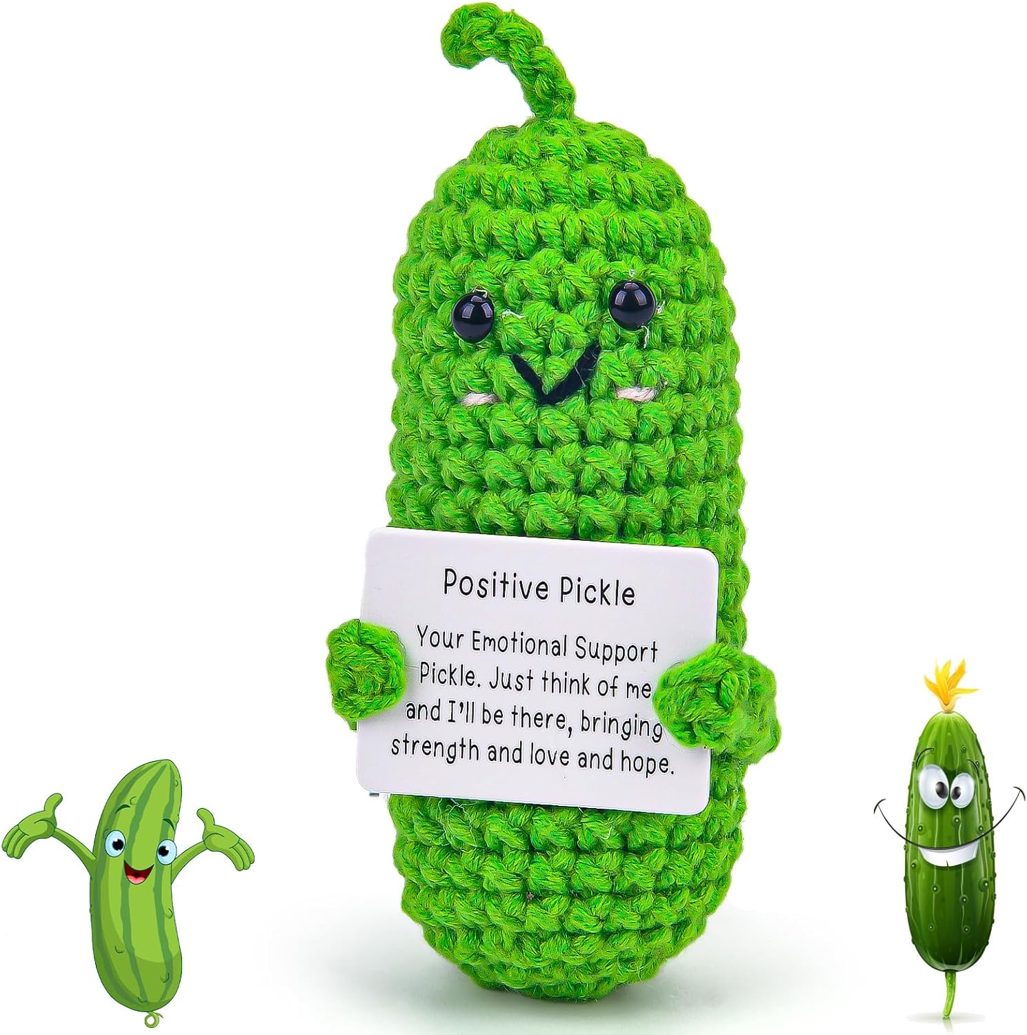 Yizemay Emotional Support Pickle, Pocket Hug Exam Gifts for Her Him, Weird Good Luck Cute Romantic Funny Gifts for Women, Positive Pickle Gifts for Her Him