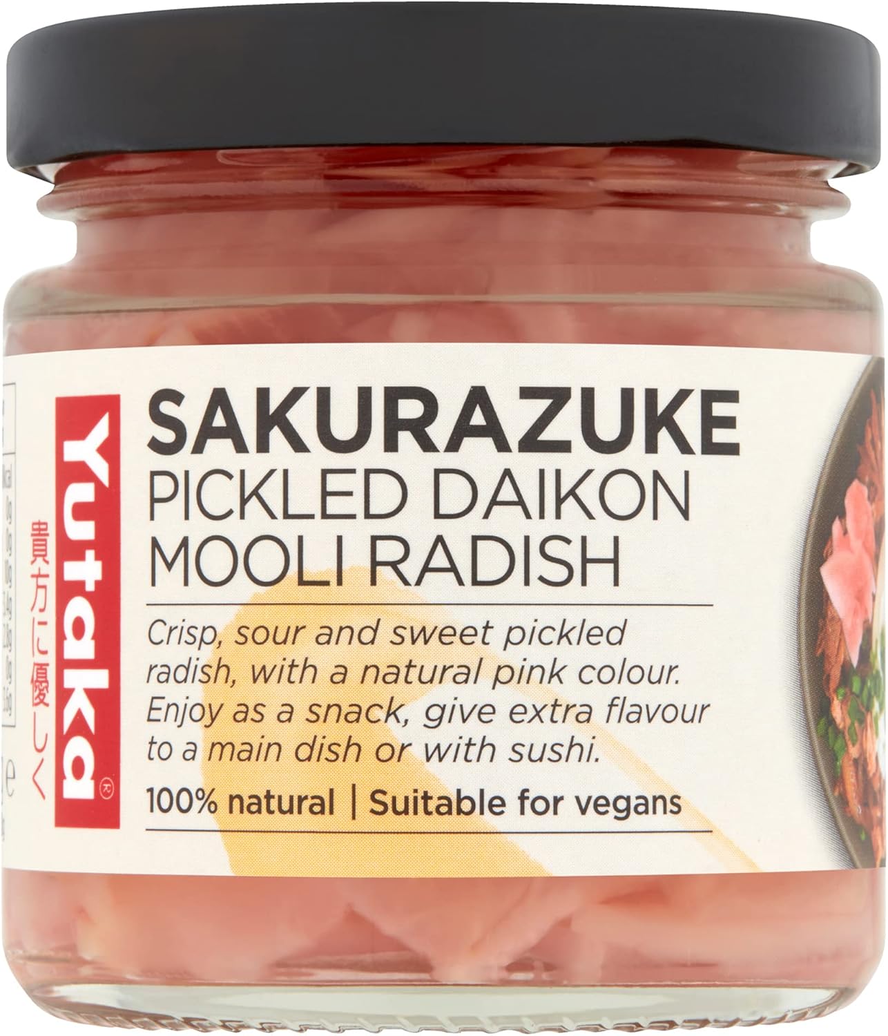Yutaka Sakurazuke 110g | Pink Pickled Radish | Crisp, Sweet & Sour Japanese-Style Pickle | Vegan-Friendly, 100% Natural | Perfect for Sushi, Onigiri & Snacks