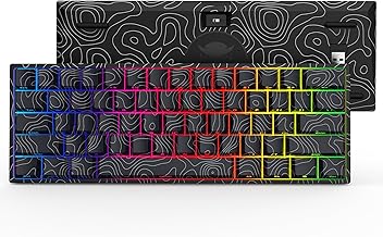 HITIME 60% Percent Keyboard, Topographic Theme Keyboard, XVX M61 Pro Bluetooth/2.4GHz/USB-C Wireless Mechanical Gaming Keyboard, Hot Swappable Creamy Keyboard, Pre-lubed Switch Custom Keyboard RGB