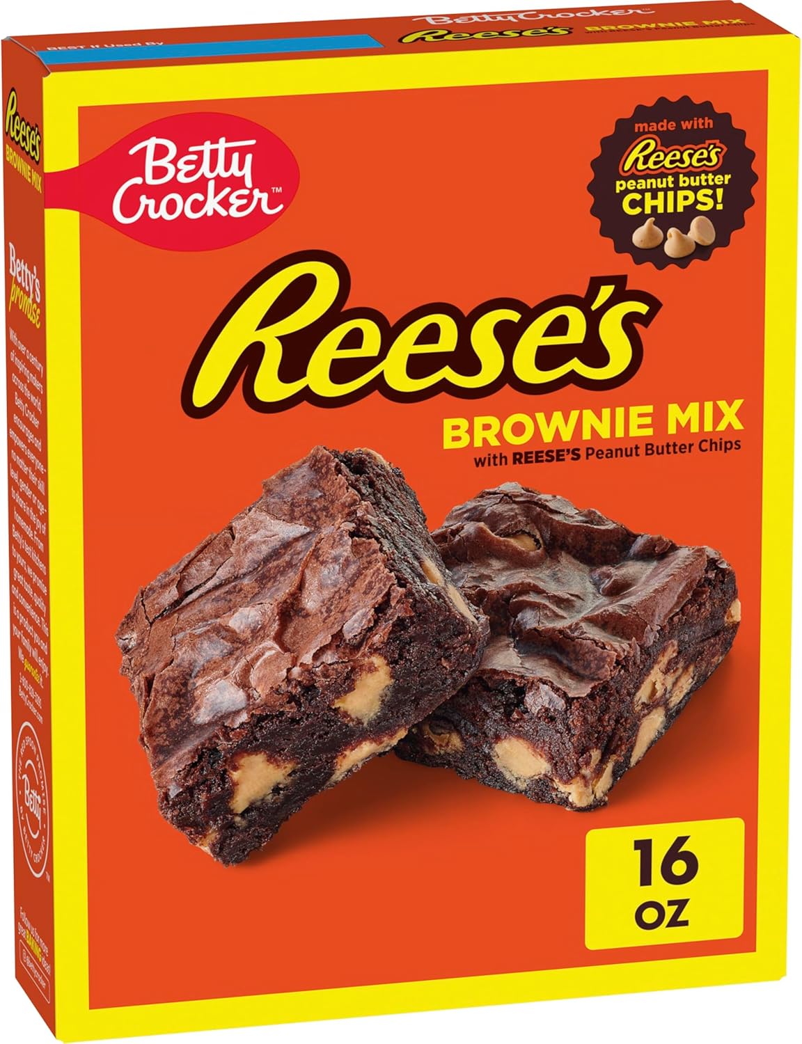 Betty Crocker REESE'S Brownie Mix with Reese's Peanut Butter Chips, Holiday Baking, 16 Ounce