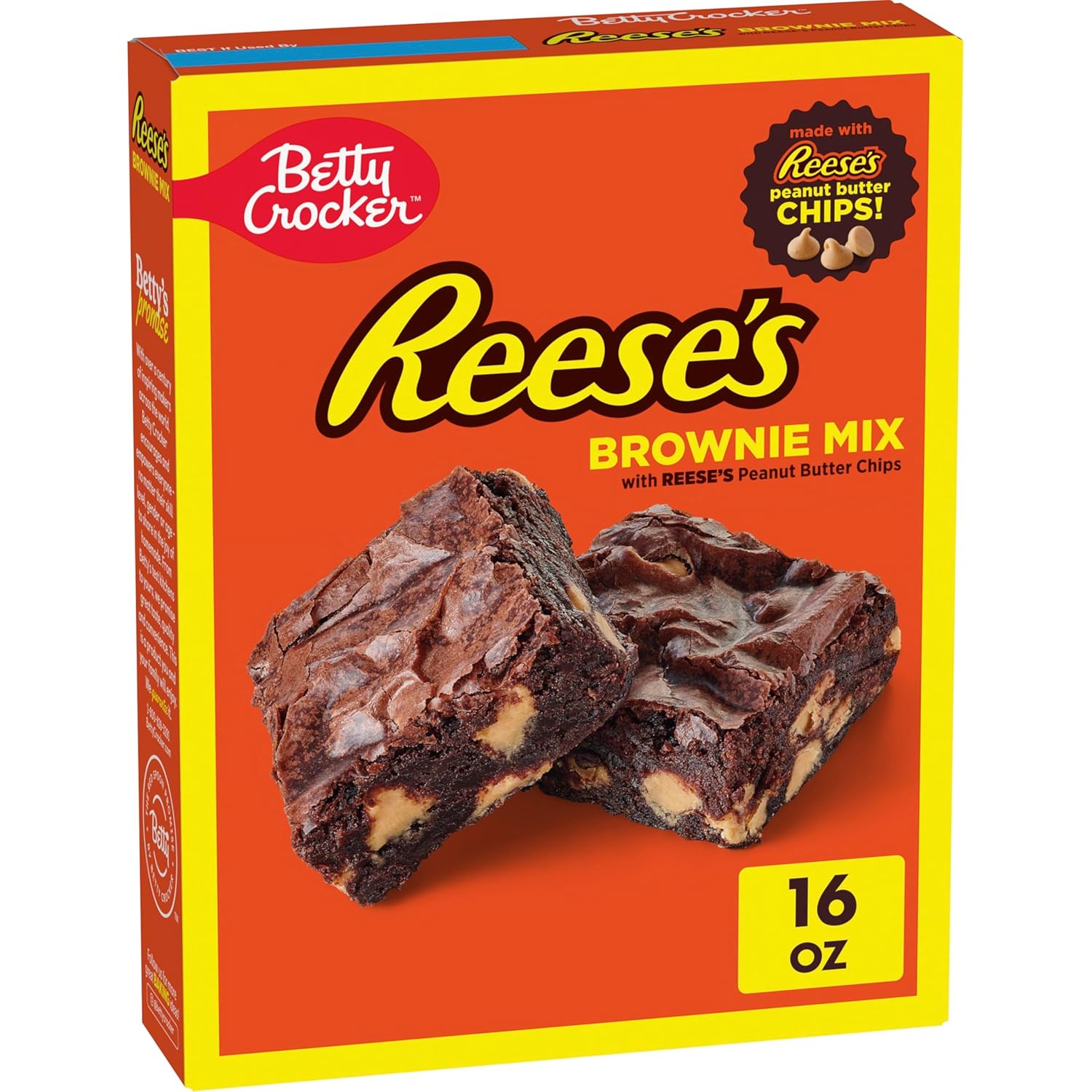 Betty Crocker REESE'S Brownie Mix with REESE'S Peanut Butter Chips, Holiday Baking, 16 oz