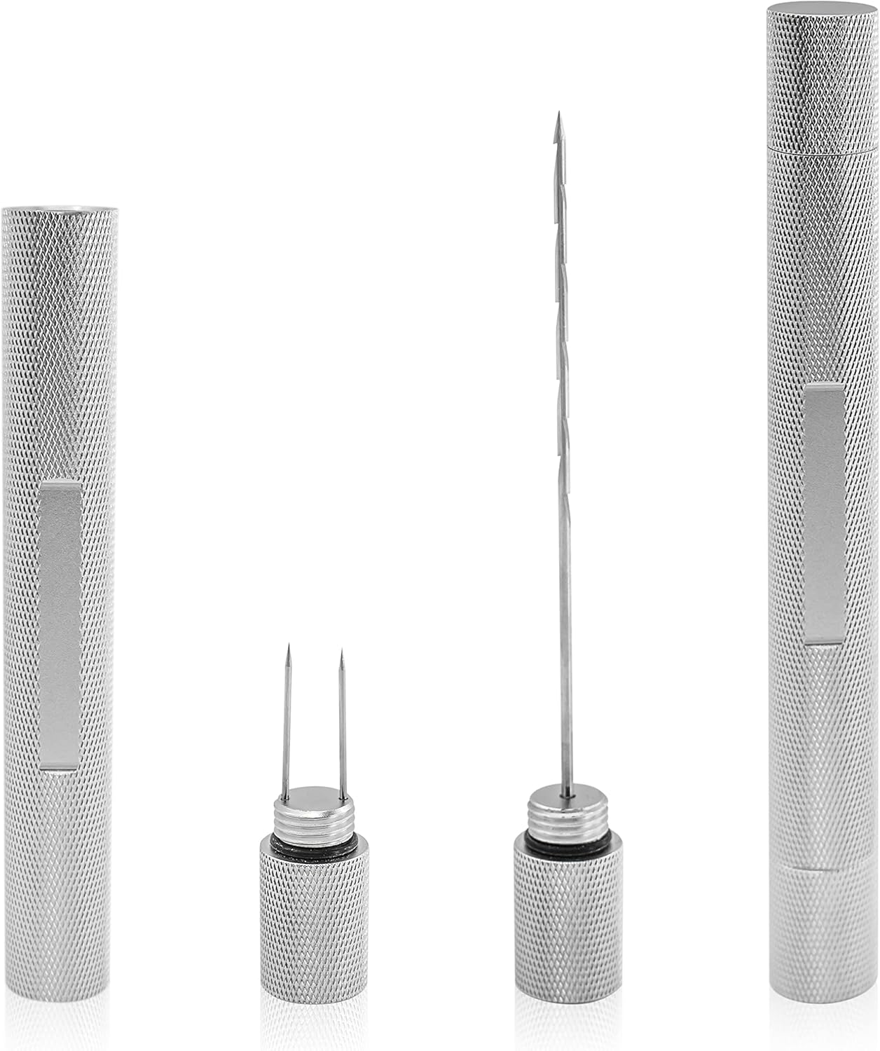 Zolunu Cigar Punch 3 in 1 Multitool with Draw Enhancer Cutter and Twin Buffer Must Choice for Cigar Enthusiasts (Silver)