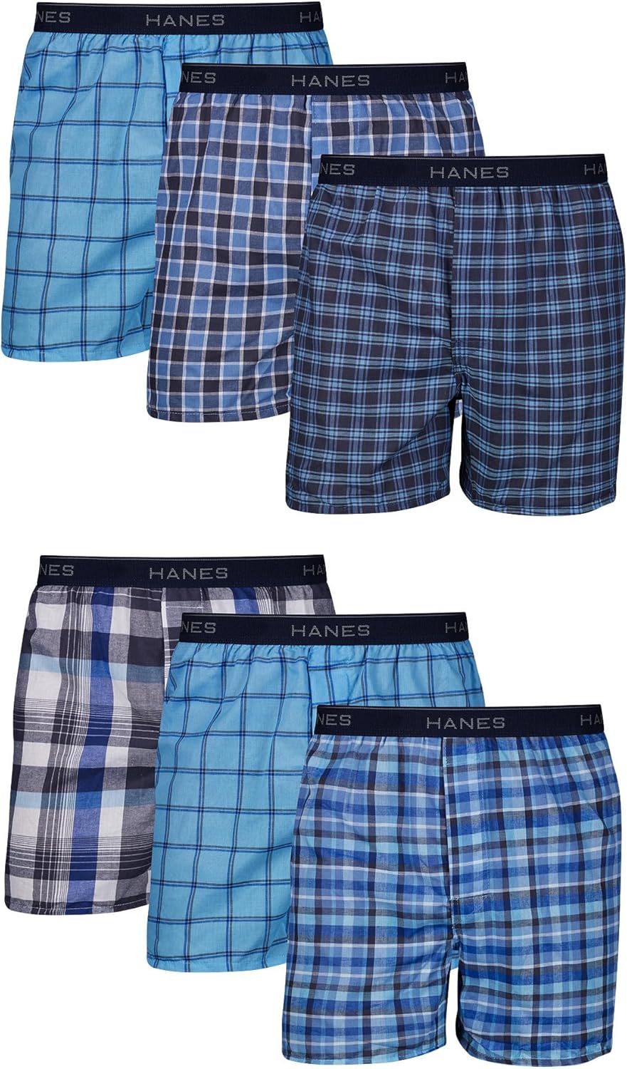 Hanes Men's Men's Woven Boxers, 6 Pack Boxer Shorts (pack of 6)