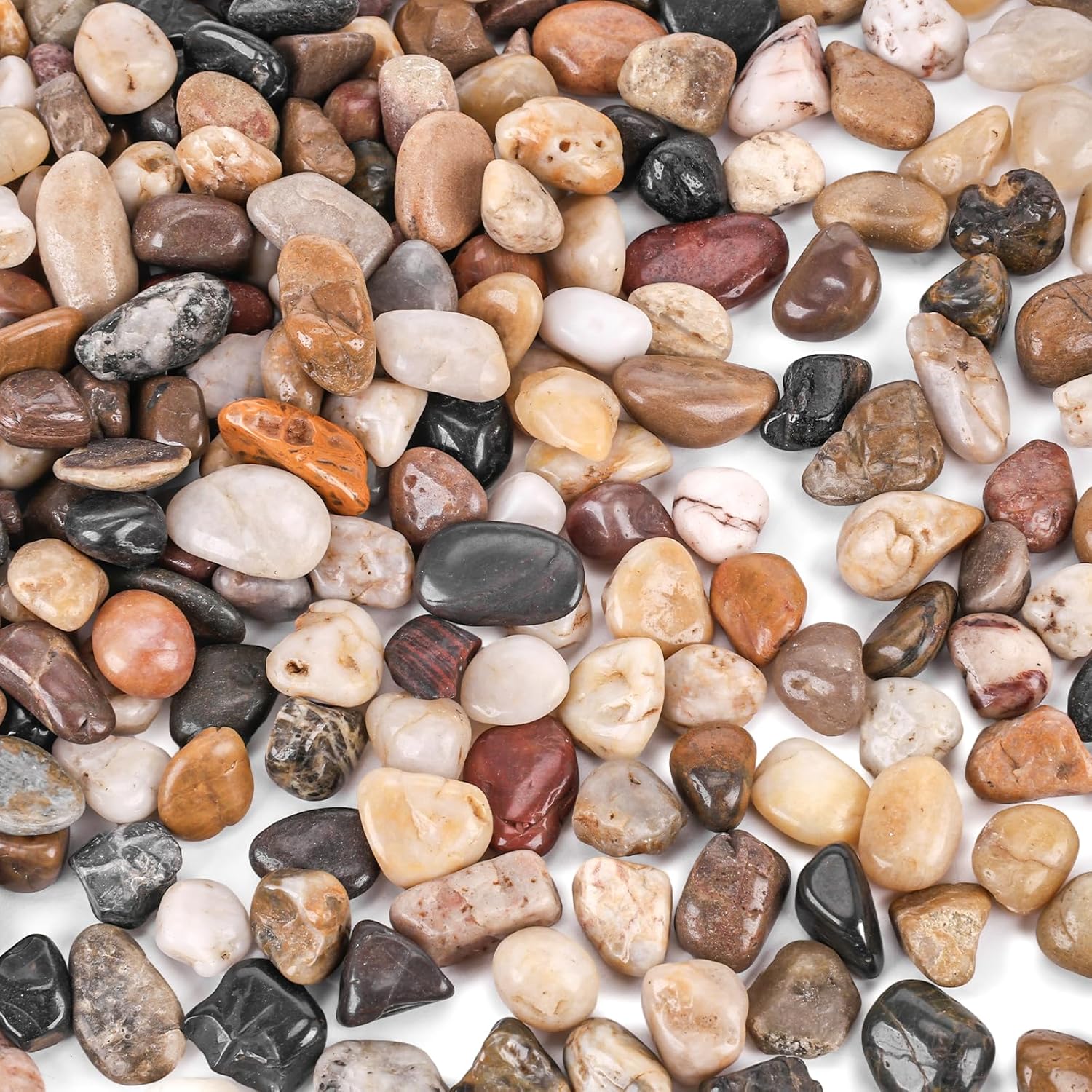VGOODALL Mixed Colour Pebbles, 2Lb/900g Natural Decorative Stones for Gardens, Walls, Indoor/Outdoor Decorative Rocks