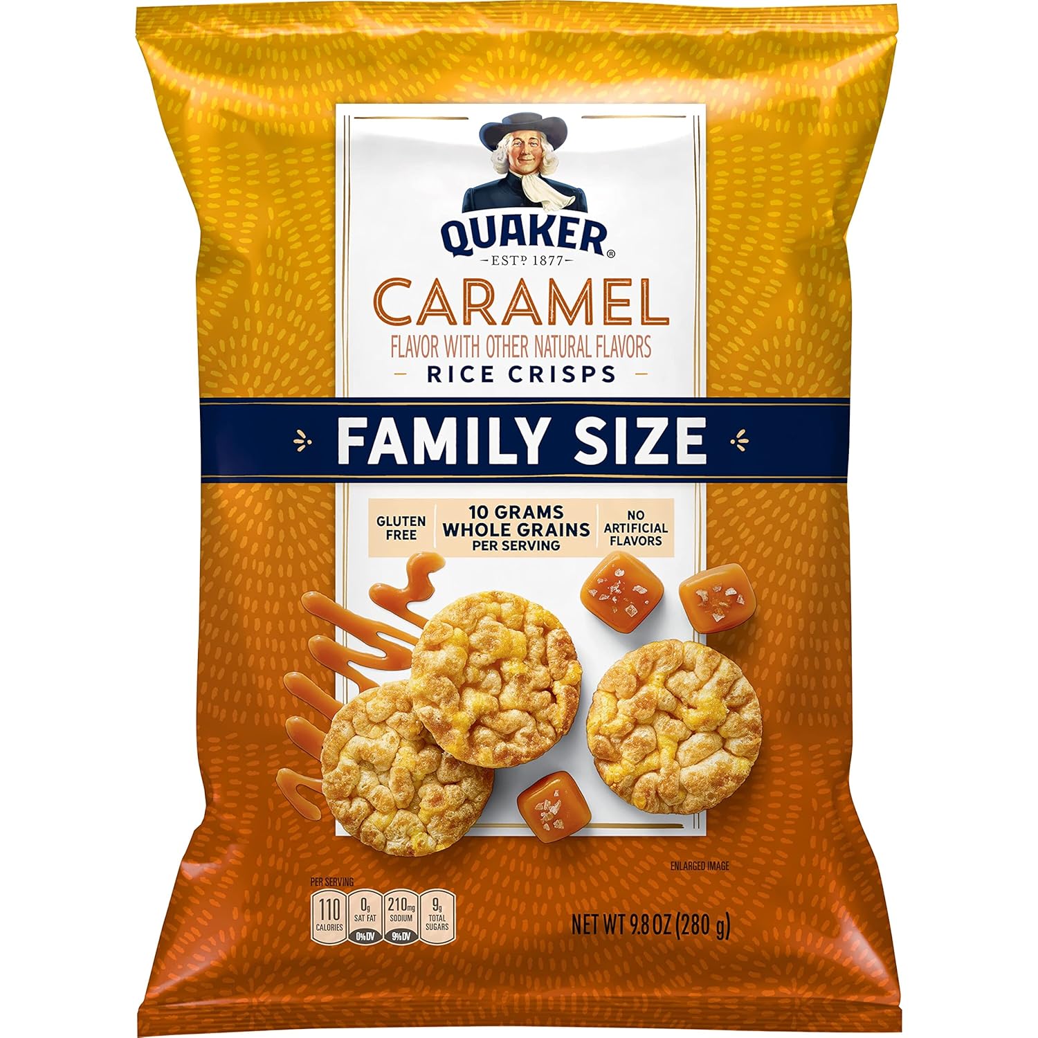 Quaker Rice Crisps Caramel, 9.8 Oz